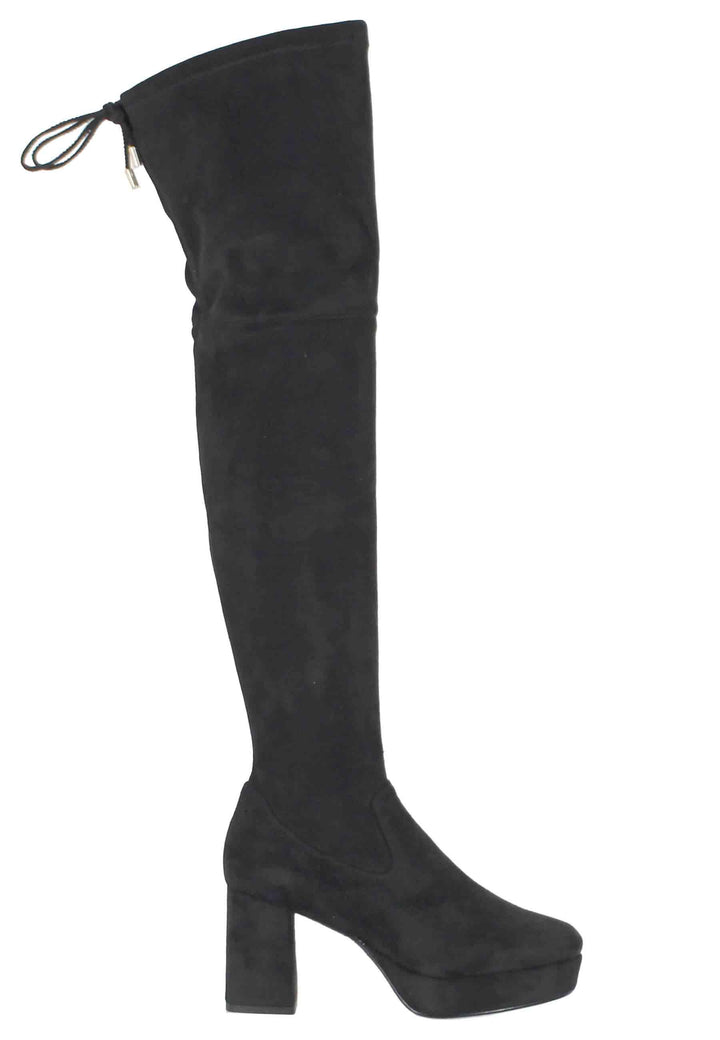 Stivali donna in camoscio nero con gambale alto MERKEL ST BLACK Unisa 