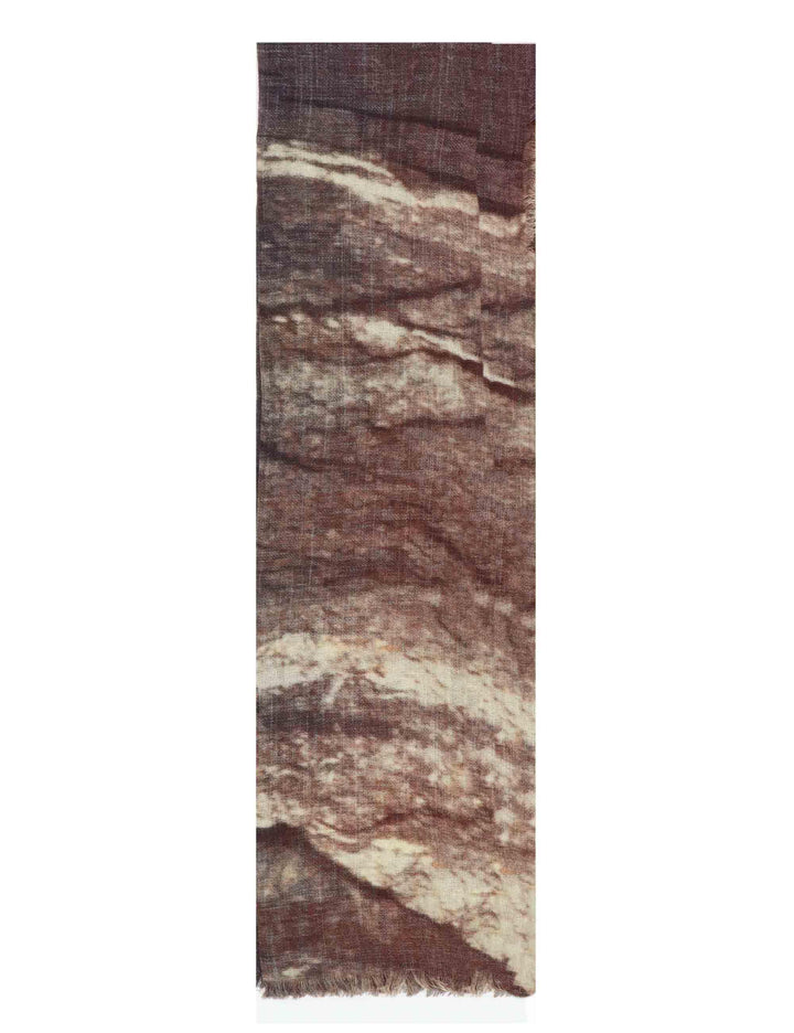 Sciarpe donna in lana marrone a fantasia 61260039 0002 Pyaar 