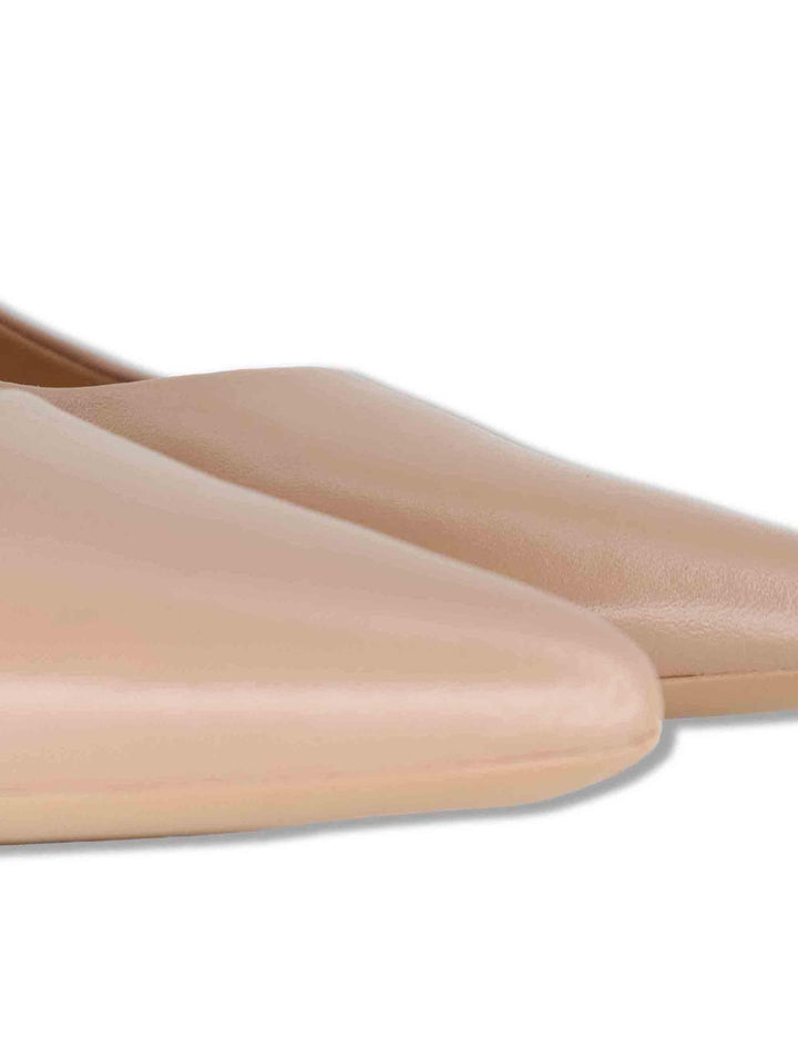 Decollete slingback donna in pelle cipria con tacco 5 e punta a punta JAVEA NTO PRALINE Unisa 