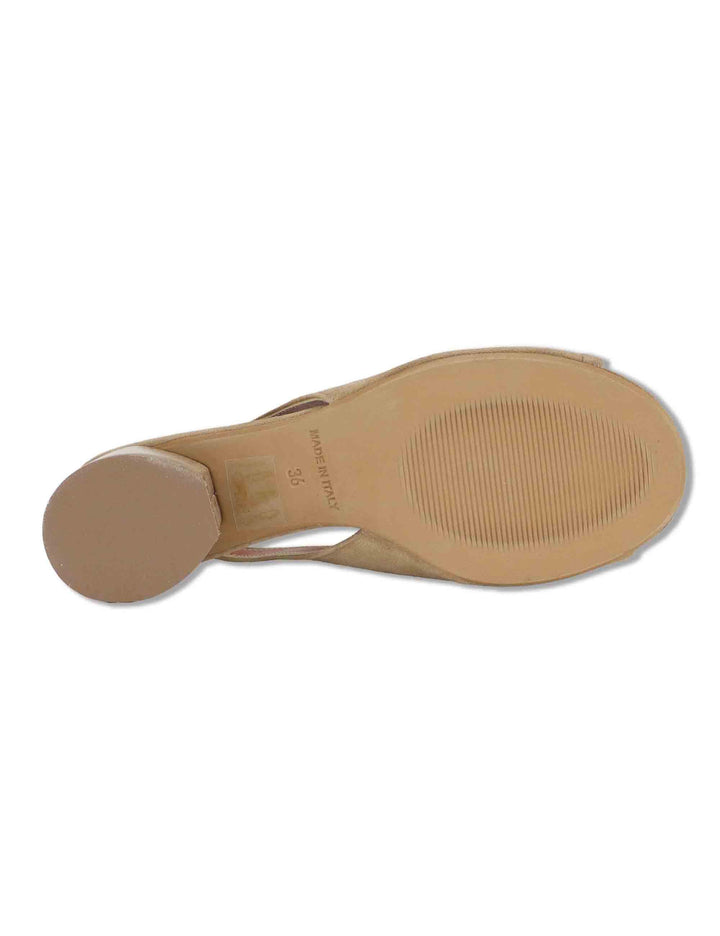 Sandali donna slingback in camoscio taupe tacco basso D801CU 028 Les Venues 