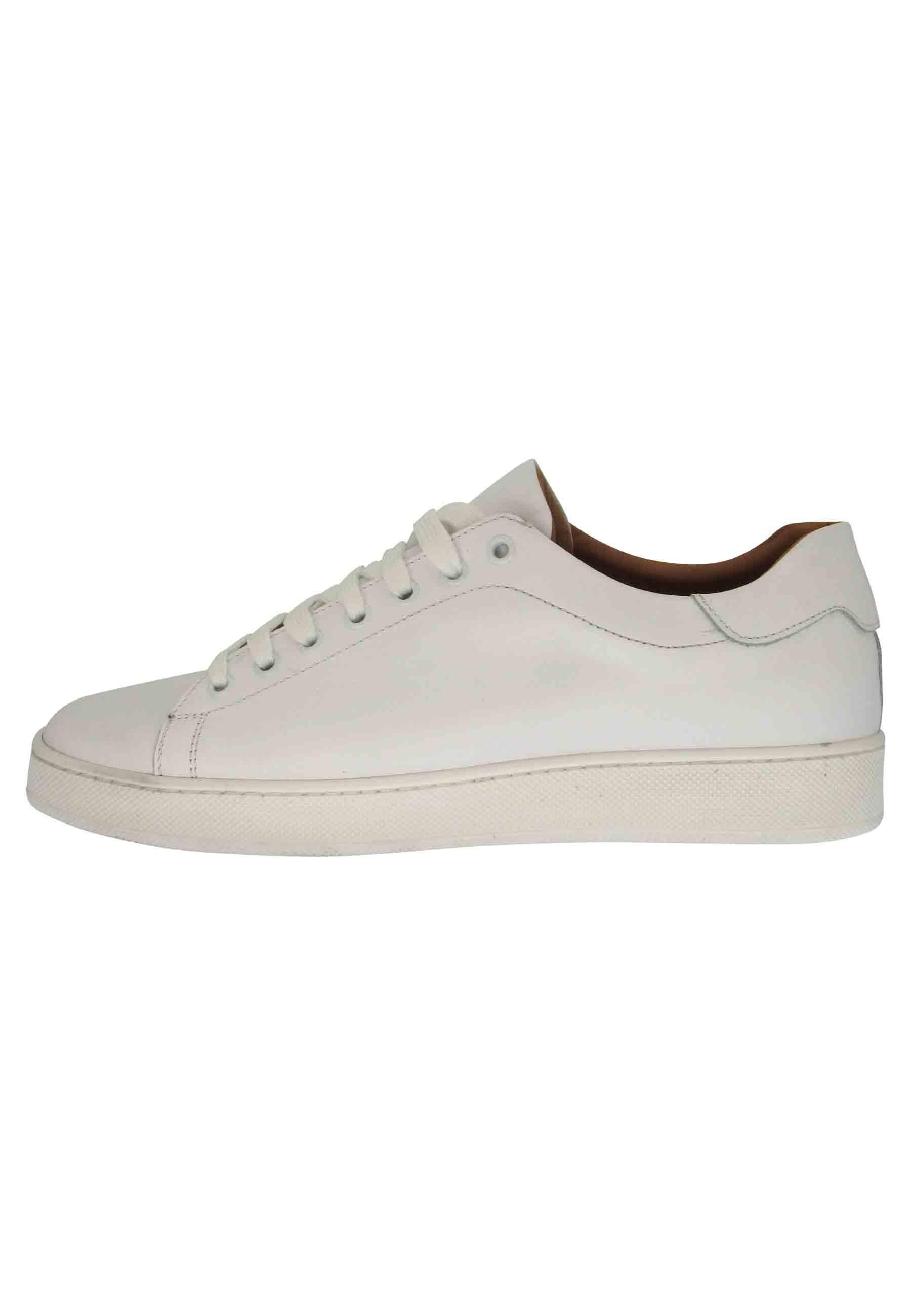 Sneakers uomo in pelle bianca con fondo in gomma 2011 100 Spatarella 