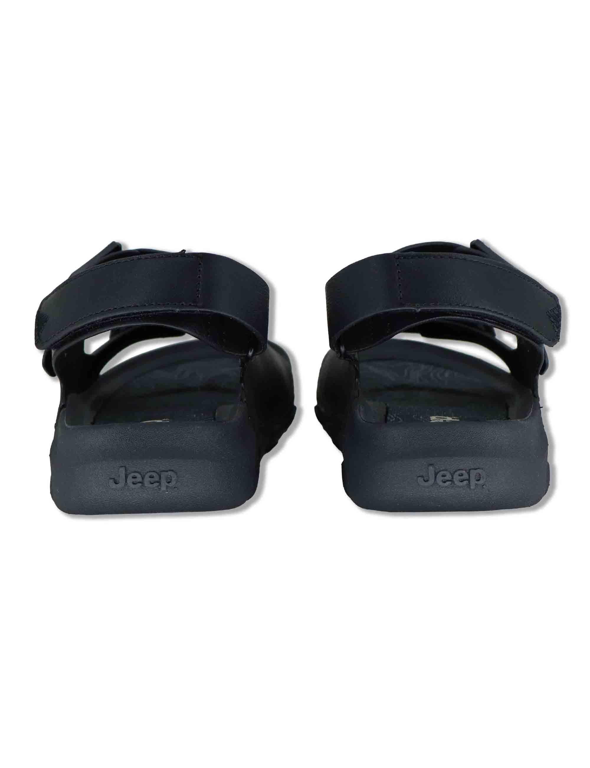 Sandali uomo Dayrona in eco pelle nera con fasce regolabili e cinturino posteriore JM61121A 062 Jeep 