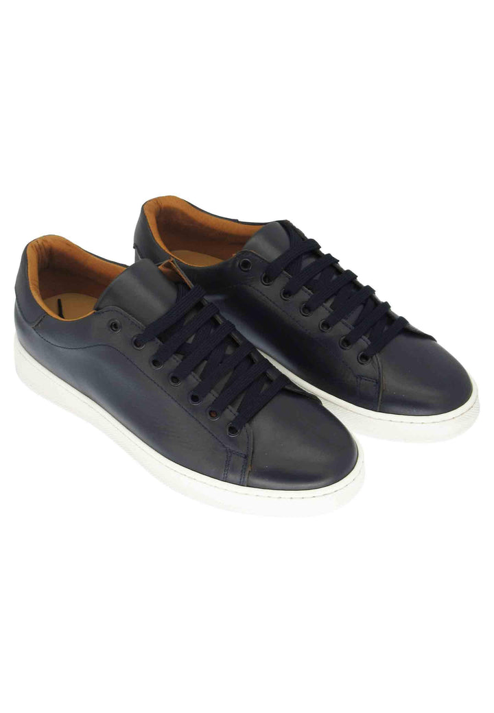 Sneakers uomo in pelle blu con fondo in gomma 2011 P002 Spatarella 