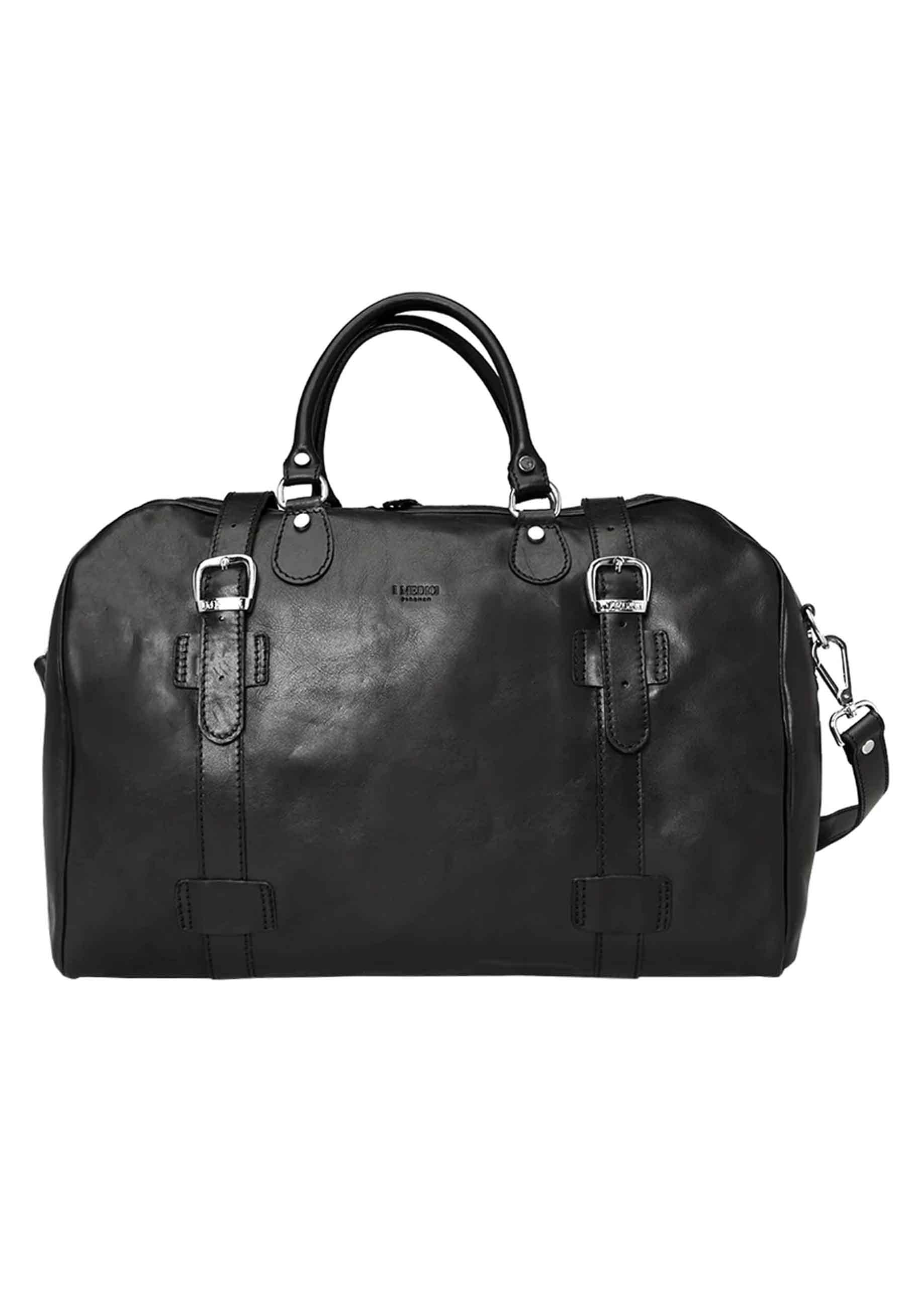 Borsone da viaggio uomo in pelle nera cabin size SPI1012 001 I Medici 