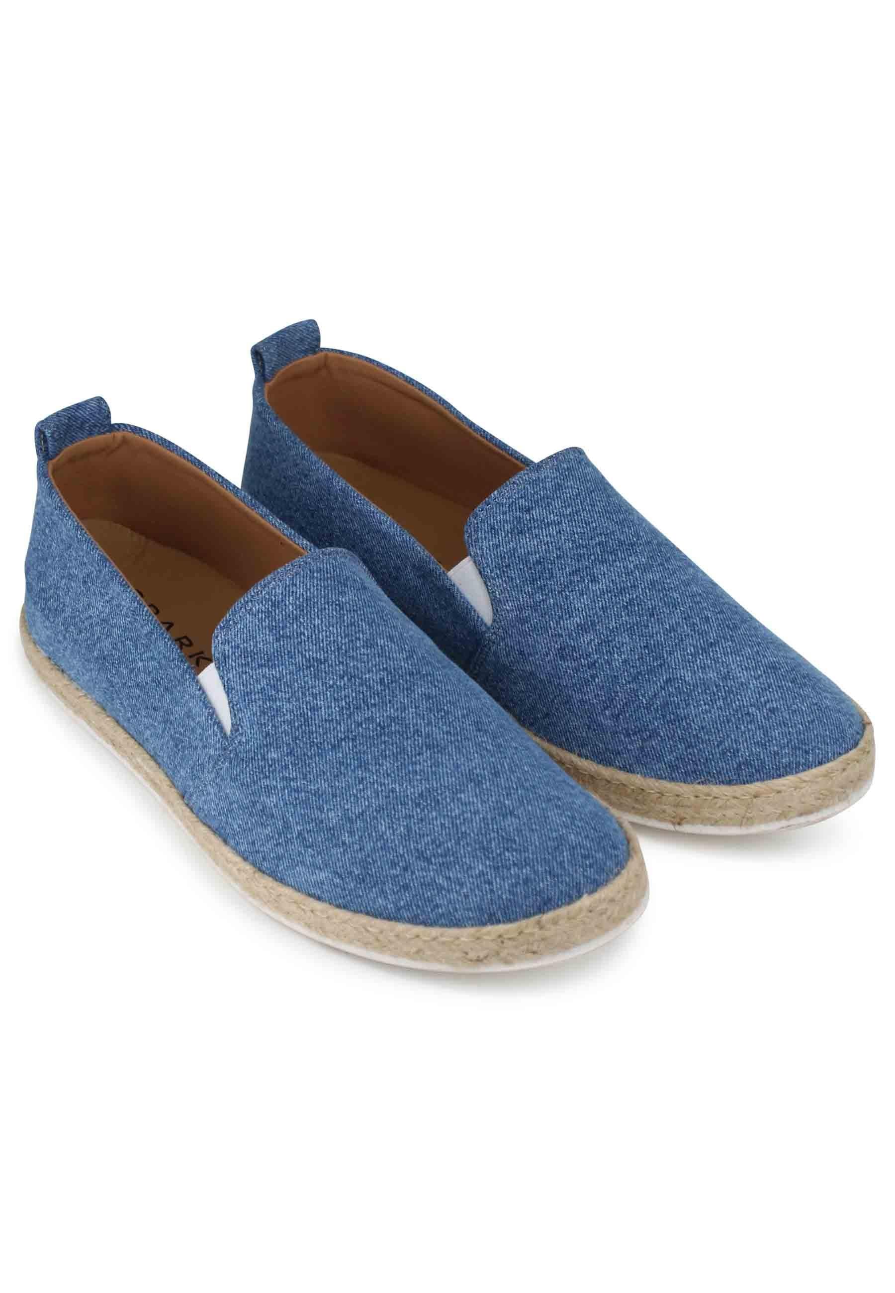Mocassini espadrillas uomo in canvas blu denim SP6529 003 Spark for Spatarella 