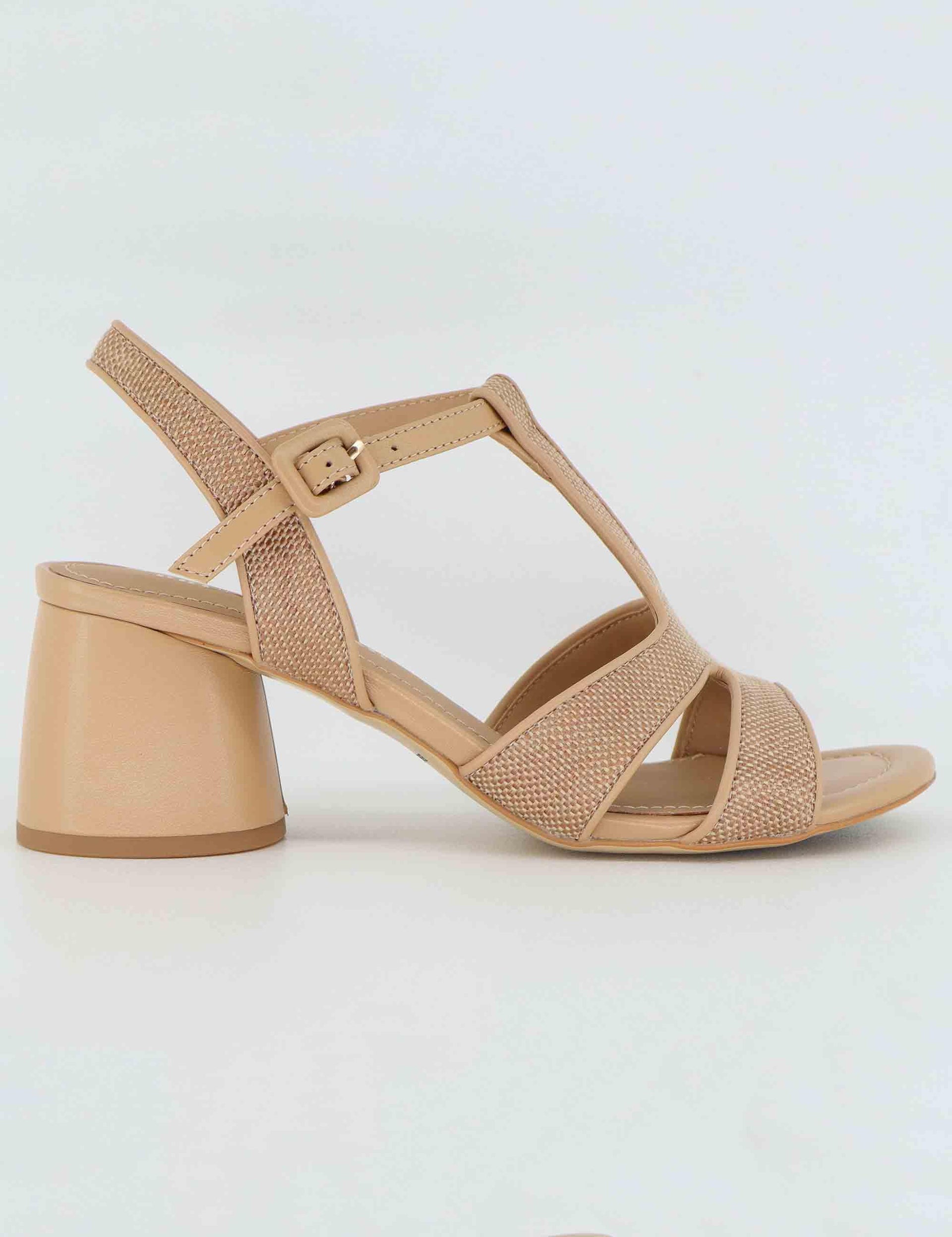 Sandali donna in pelle beige con tacco alto BL3002X 017 Bruno Premi 