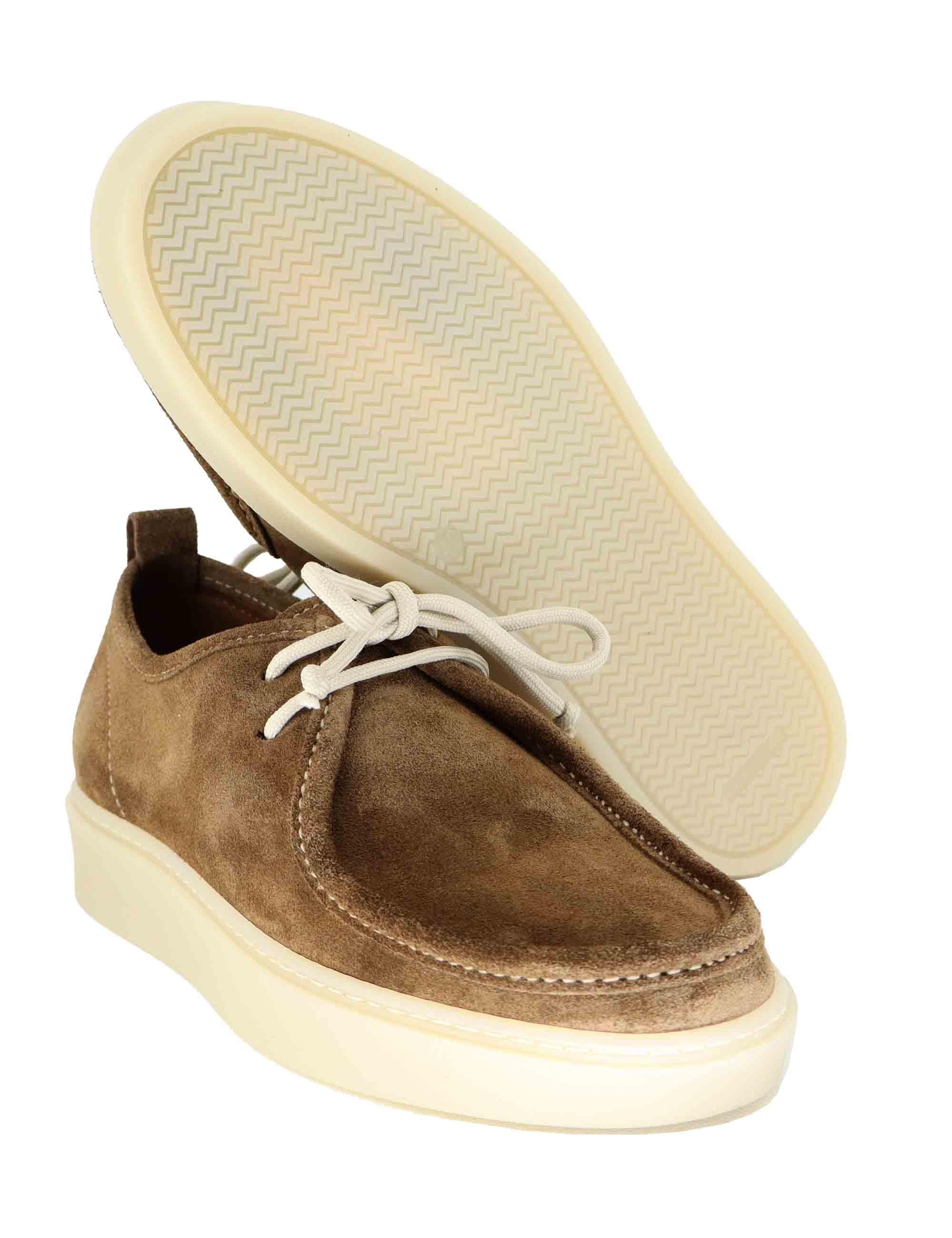 Stringate uomo in camoscio cuoio con suola in gomma GUM 2 014 Rogal's 