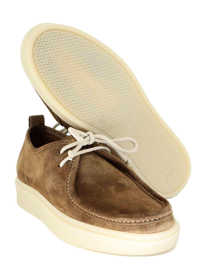 Stringate uomo in camoscio cuoio con suola in gomma GUM 2 014 Rogal's 