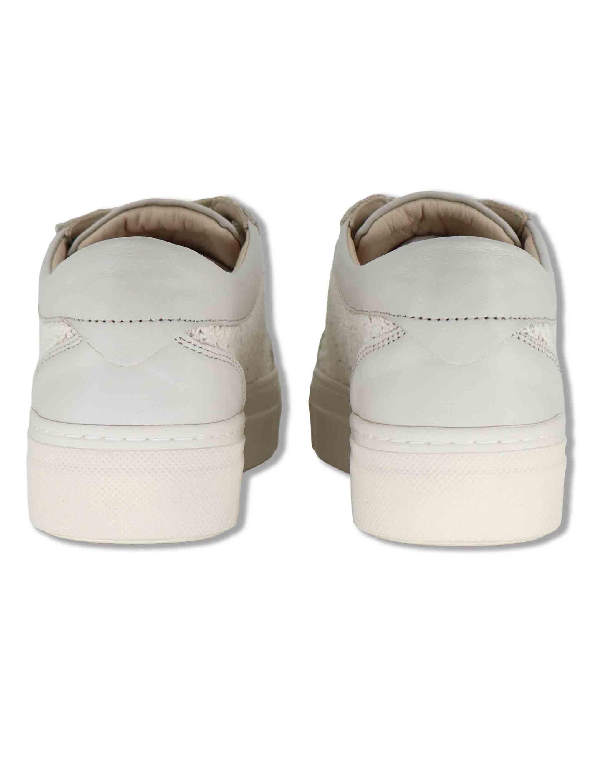 Sneakers donna in rafia off white e pelle con suola in gomma SP60038 016 Spatarella 