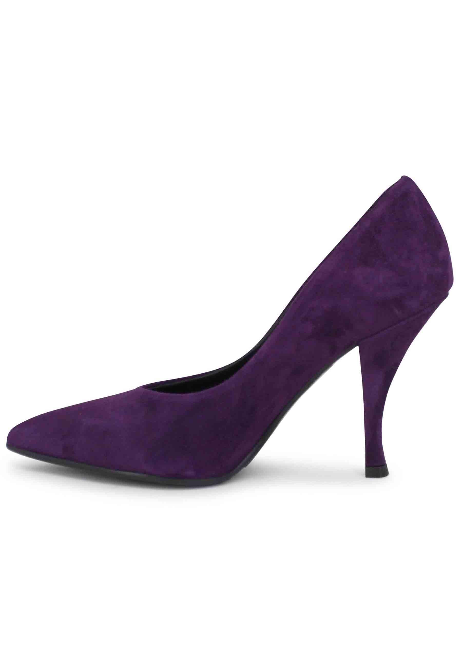 Decollete donna in camoscio viola tacco alto SP732 037 Spatarella 