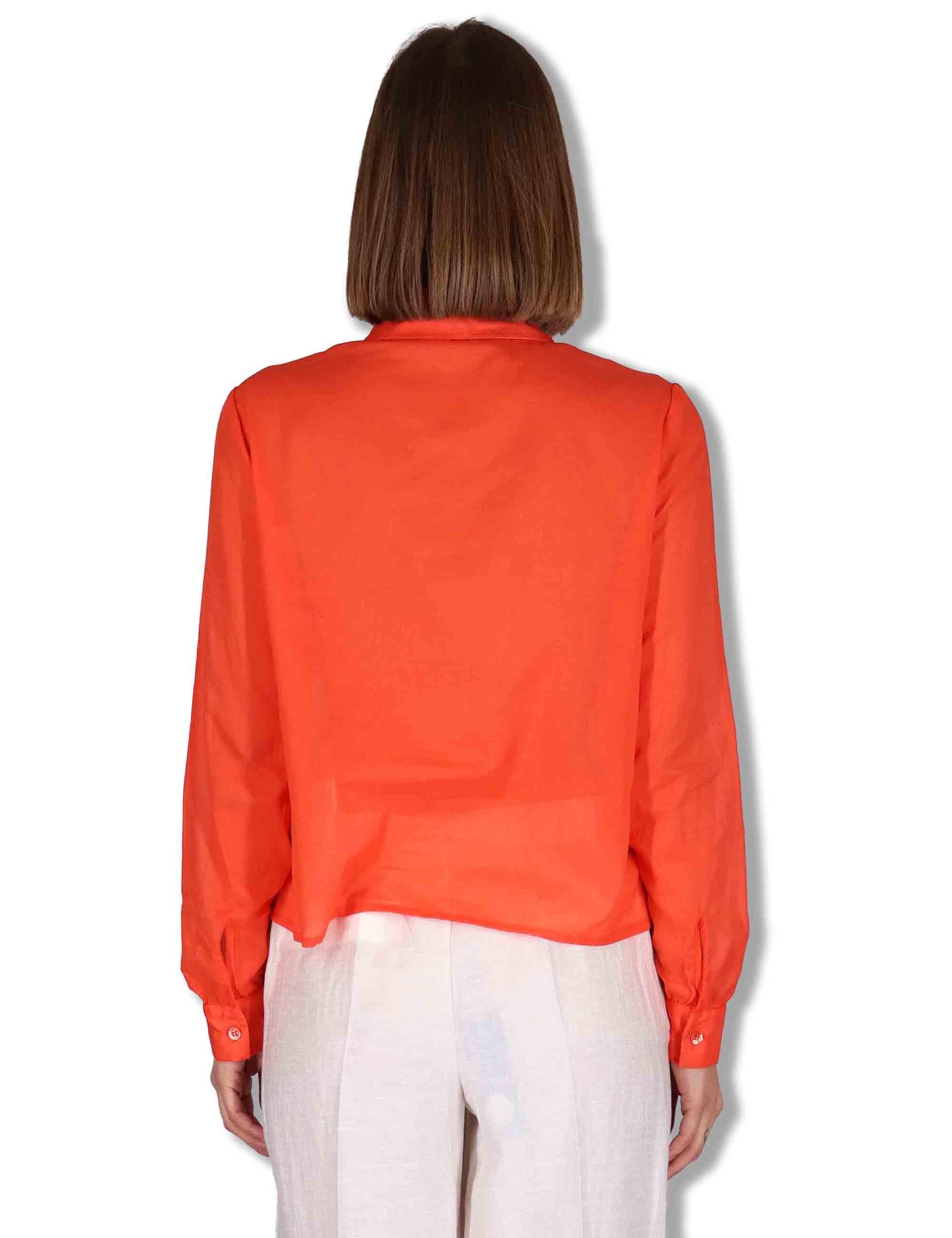 Camicie donna in puro cotone rosso con tasconi e maniche lunghe JABCM0001-F1493-1230 2206 Justmine 