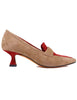 Mocassins femme en daim beige à bout pointu Donna SP1077 014