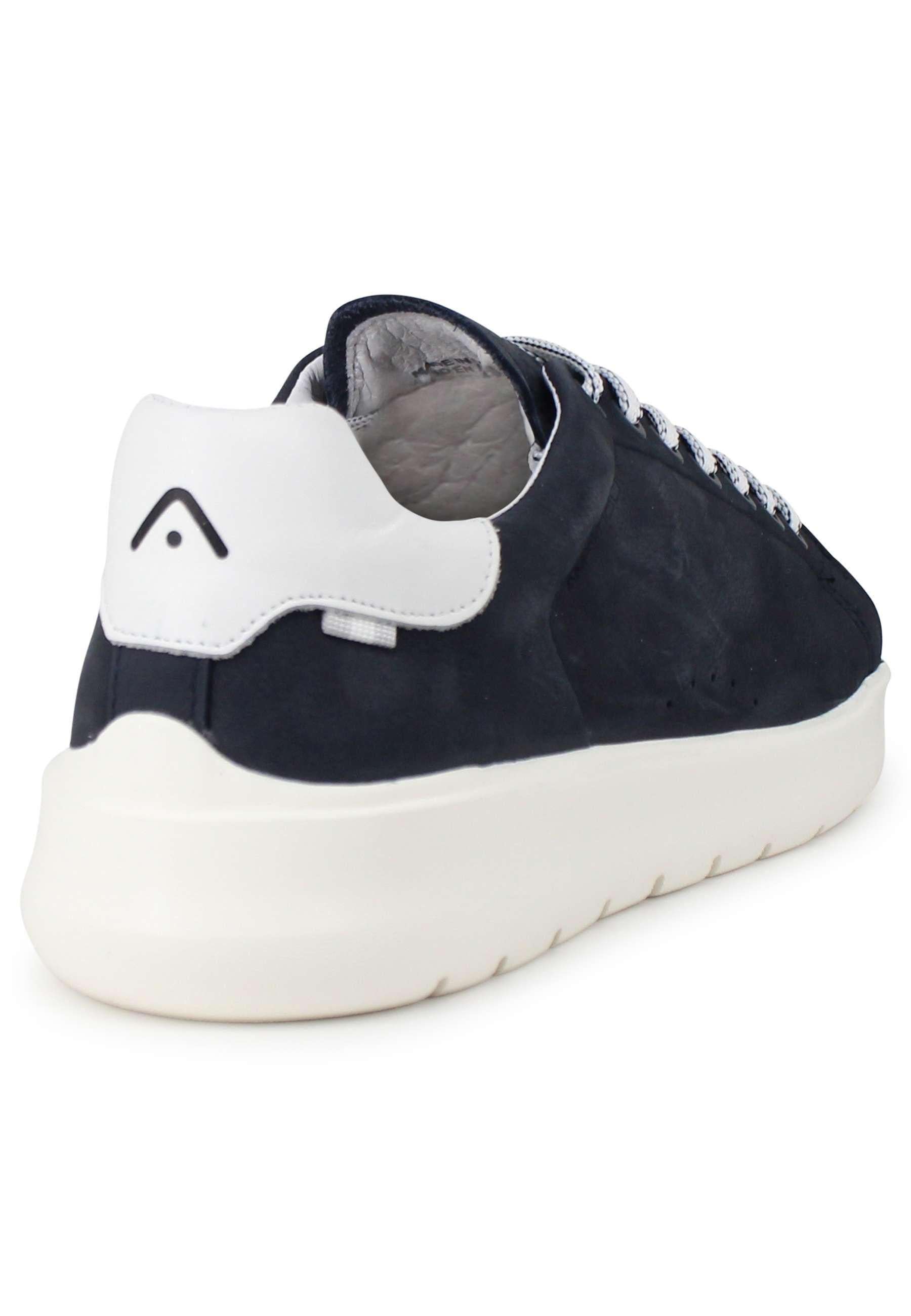 Sneakers uomo Hover in nabuk blu con suola alta in gomma 12807 002 Ambitious 