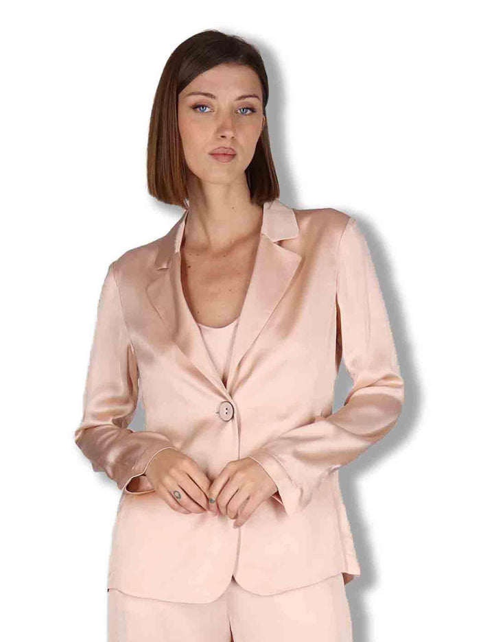 Giacche donna Shiny in cady rosa monopetto JD648250631 32001 Maliparmi 