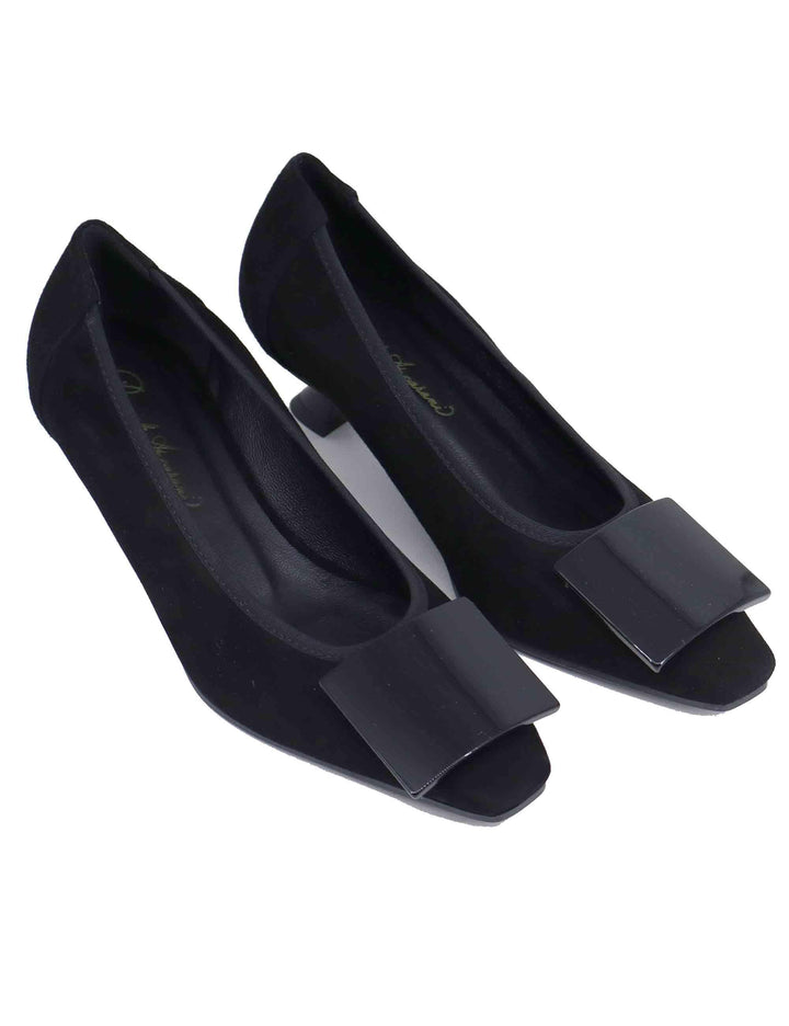 Decollete donna in camoscio nero con fibbia in tinta CUCU 001 Daniele Ancarani 