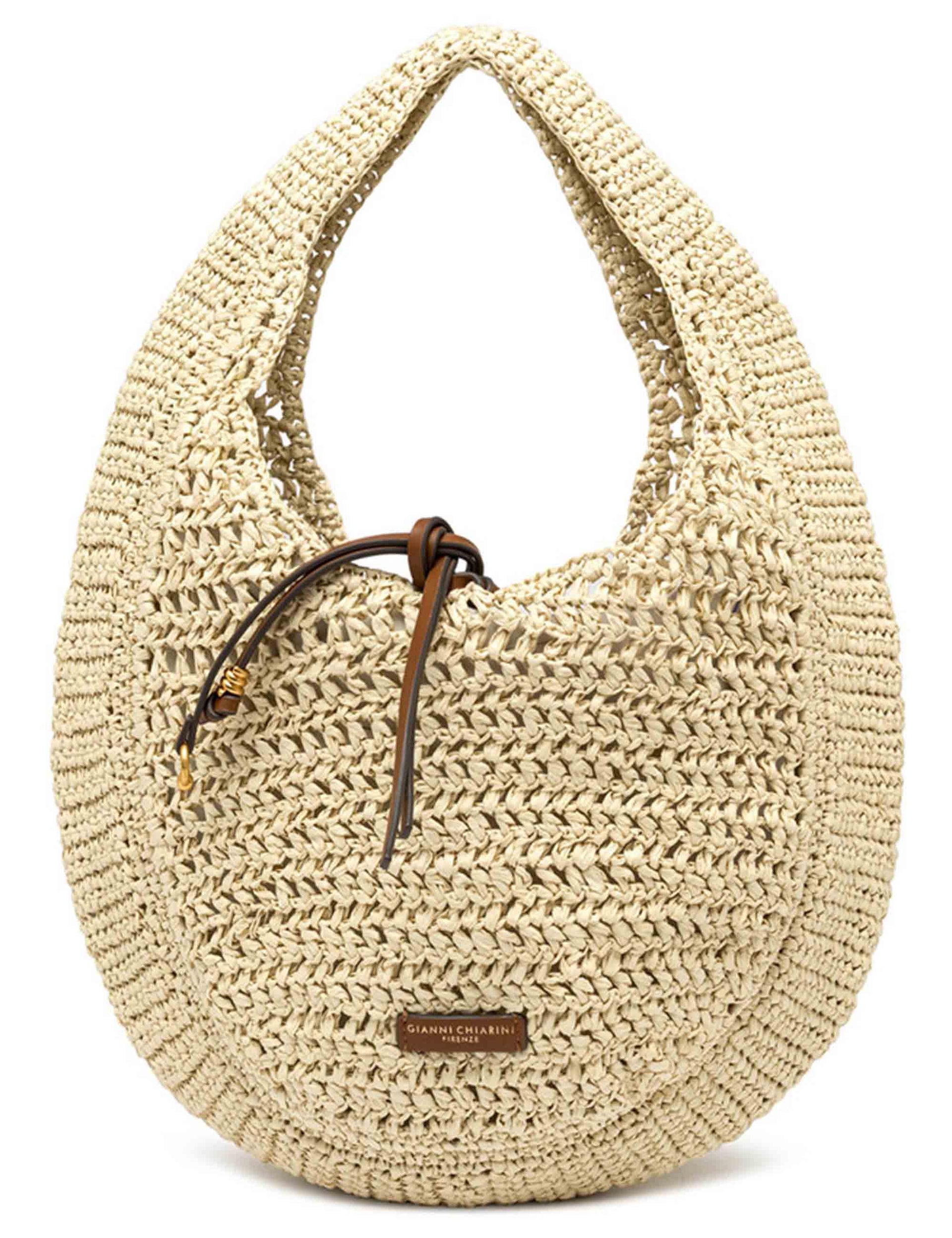 Borse donna Nefeli monospalla in paglia naturale con chiusura cordoncino BS11954 COMM STR-CRCH 850 Gianni Chiarini 