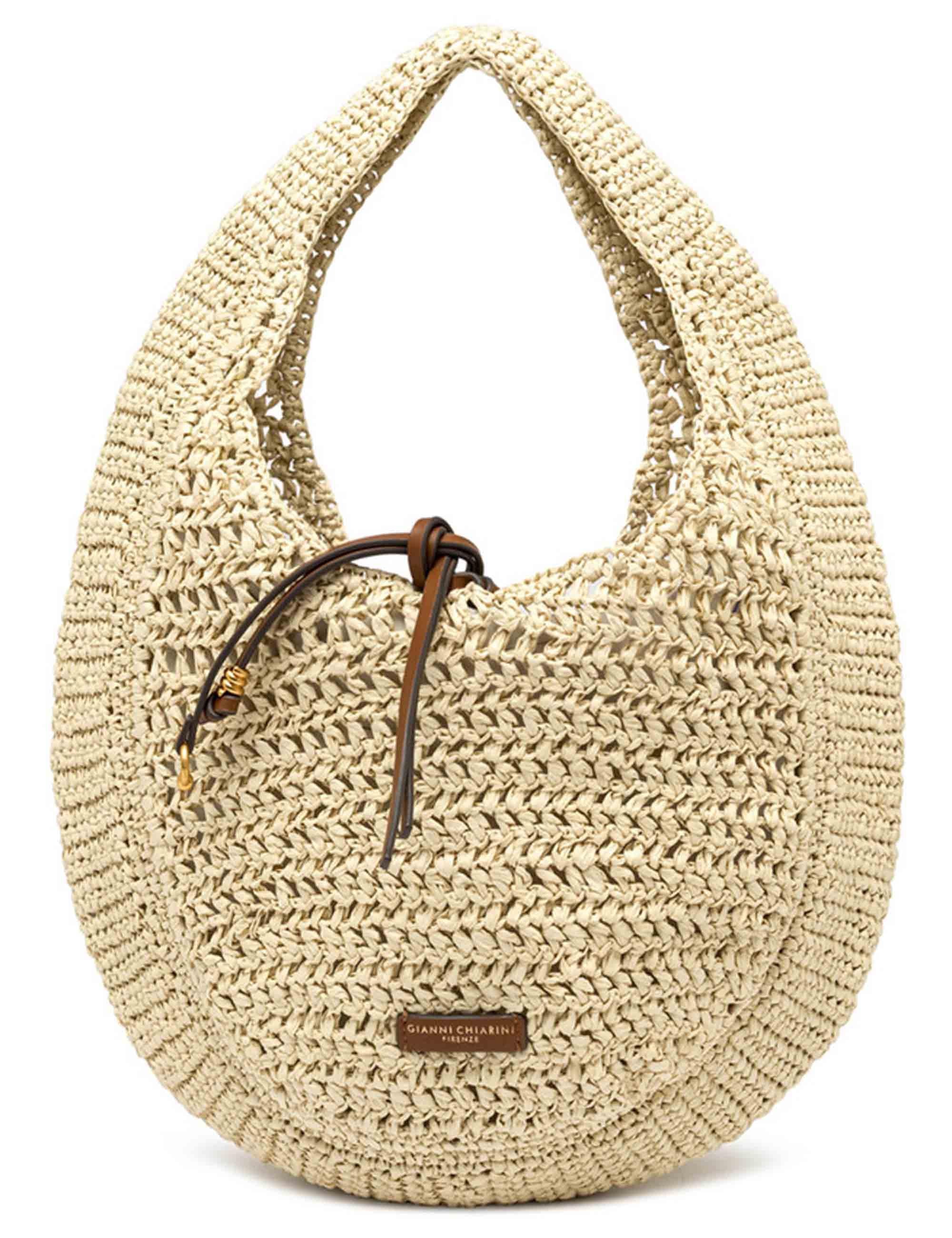Borse donna Nefeli monospalla in paglia naturale con chiusura cordoncino BS11954 COMM STR-CRCH 850 Gianni Chiarini 