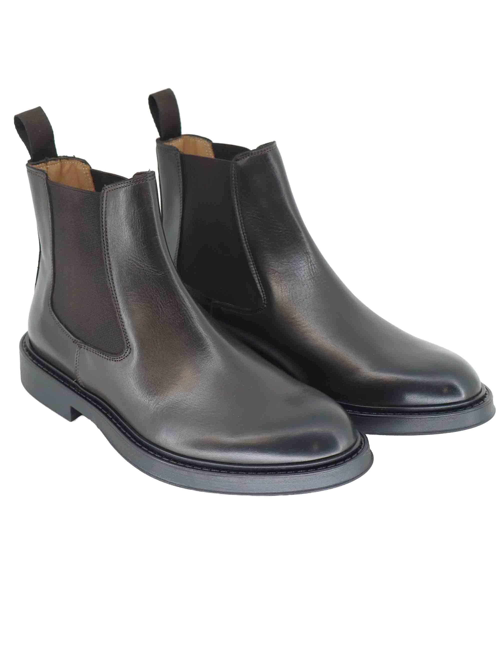 Stivaletti uomo in pelle marrone con suola in gomma SP2320 014 Spatarella 