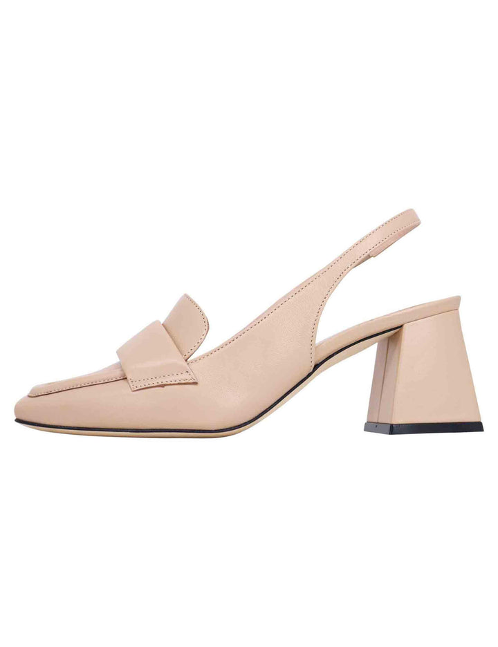 Decollete slingback donna in pelle cipria con punta quadra SP6553 013 Spatarella 