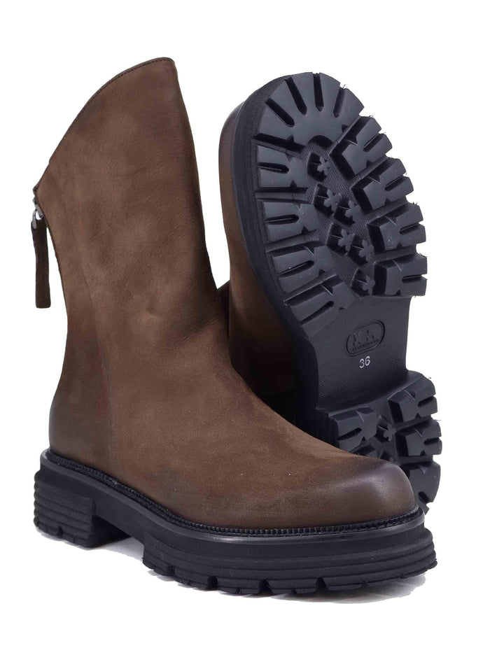 Stivaletti donna in pelle marrone con zip posteriore SP3270 014 Spatarella 