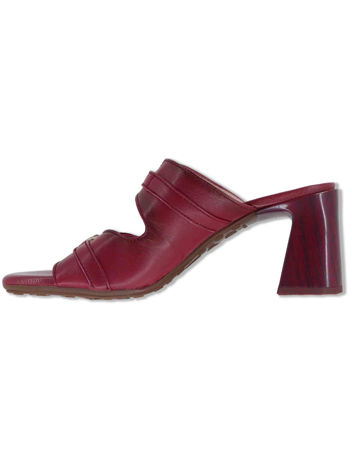 Sandali donna in pelle bordeaux con doppia fascia e tacco alto HV264803 CEREZA Hispanitas 