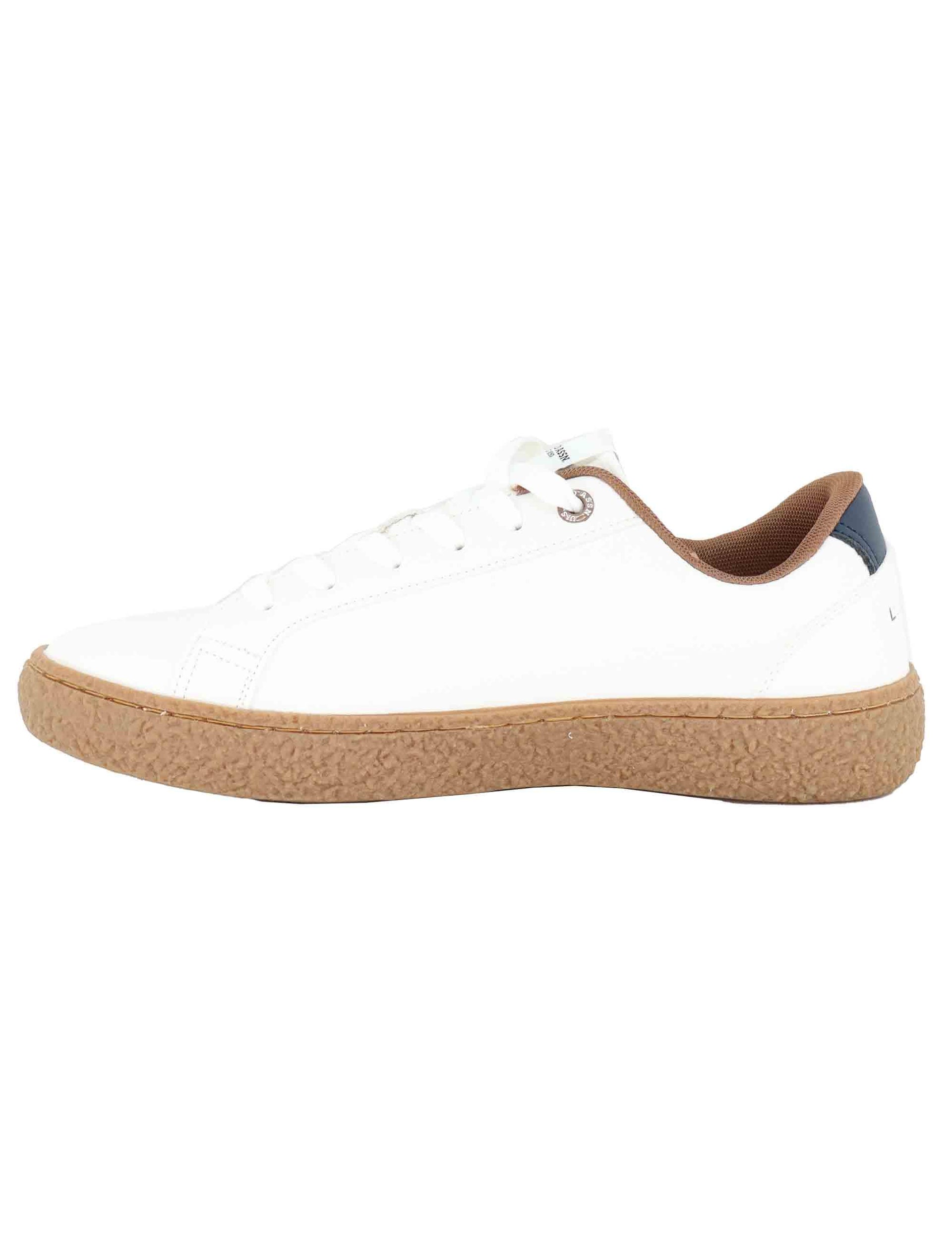 Sneakers uomo in tessuto bianca con logo laterale e suola in contrasto JODIE002 WHI U.S. Polo Assn. 