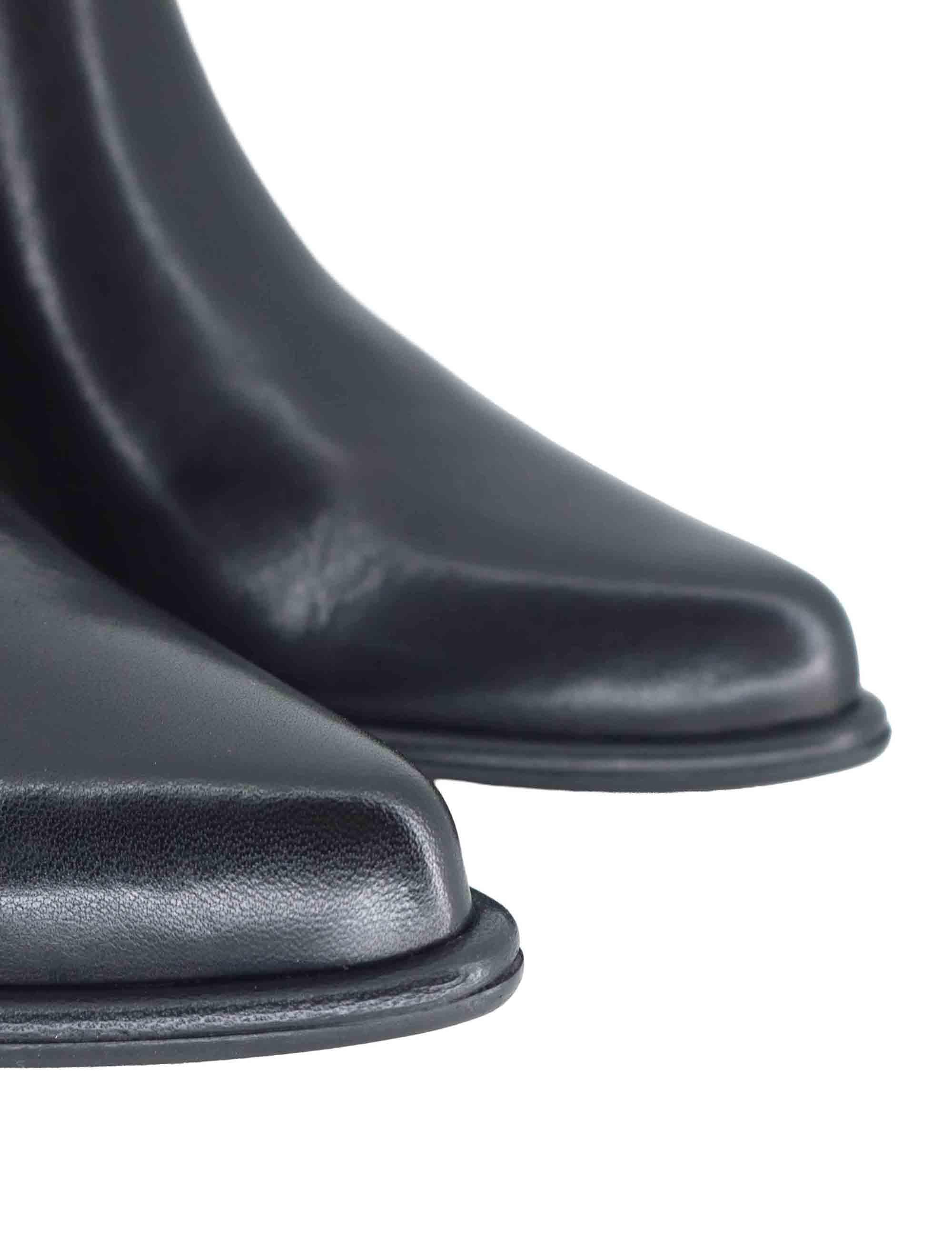 Stivaletti texani donna in pelle nera con tacco basso SP1065 001 Spatarella 