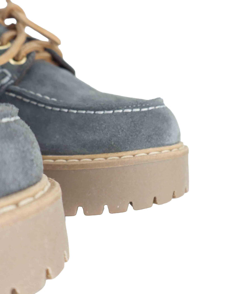 Stringate donna in crosta grigia con suola carrarmato SP20 015 Spatarella 