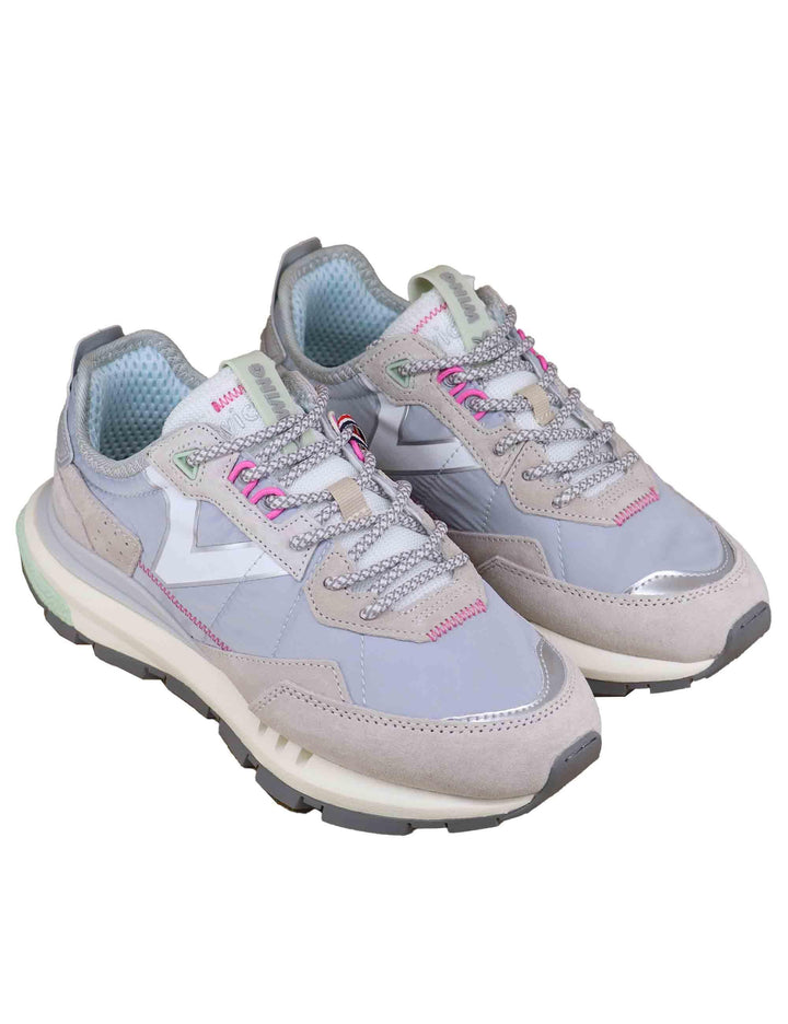 Sneakers donna in pelle e tessuto grigio 8811100 Gris Victoria 