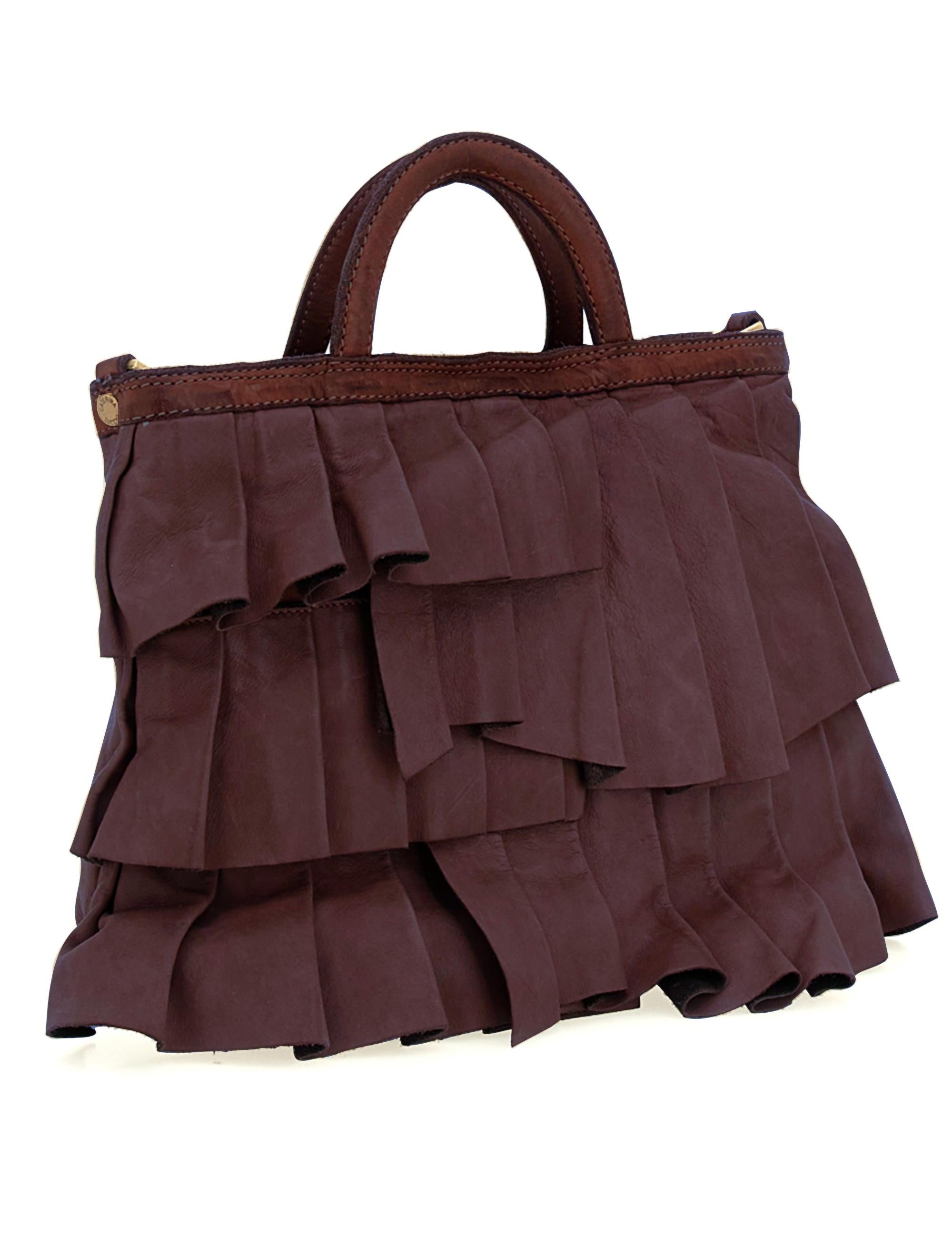 Borse Shopping Adele: Pelle Prugna con Rouches Donna L013060ND