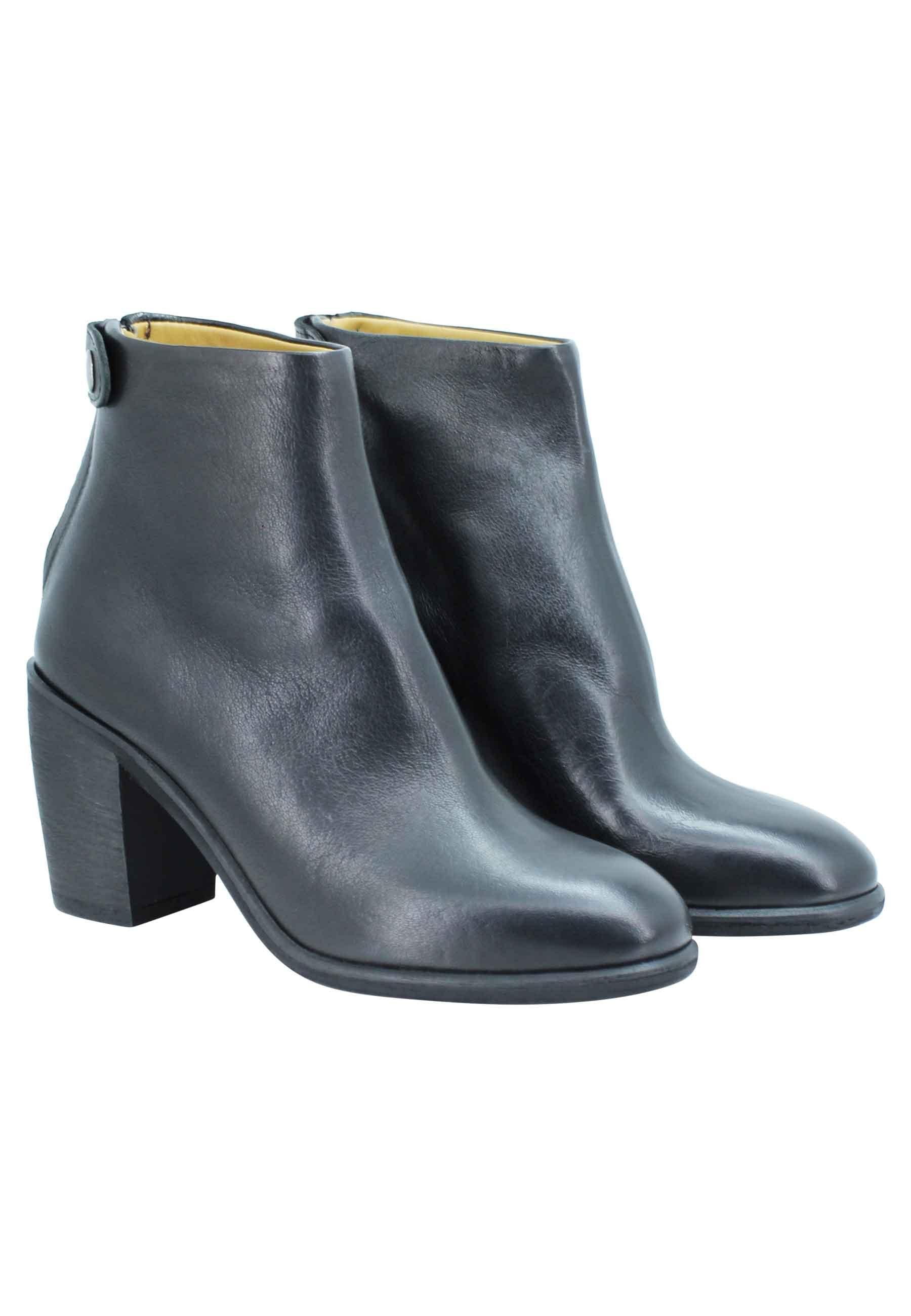 Stivaletti donna in pelle nera tacco alto con zip posteriore JADE03 001 Zoe 