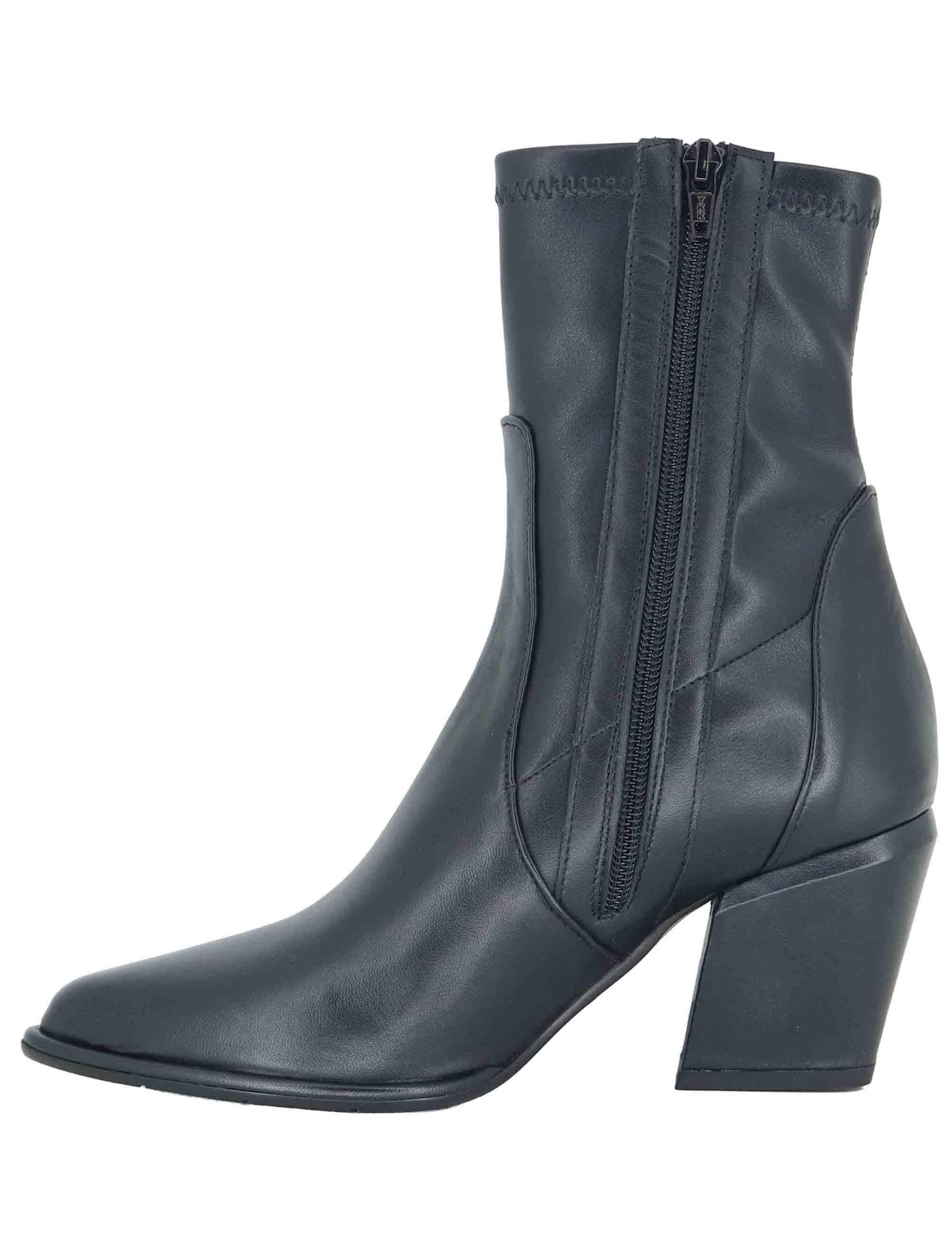 Stivaletti donna in tessuto nero con zip laterale SP1030 001 Spatarella 