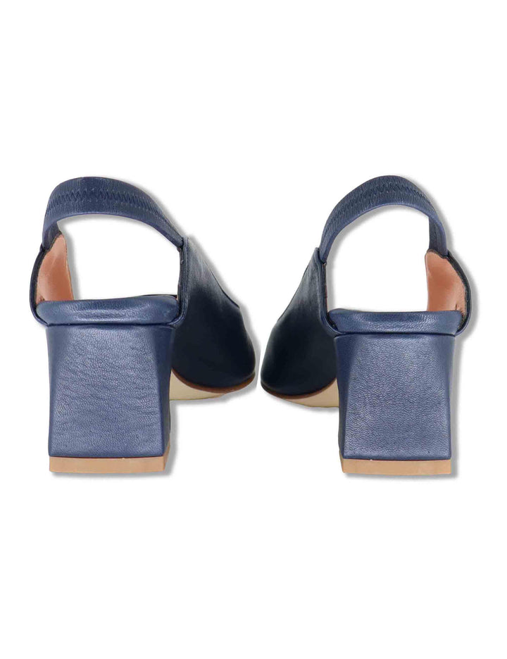 Décolletés slingback donna in pelle blu con cinturino elastico e tacco 5 cm SP2047 002 Spatarella 