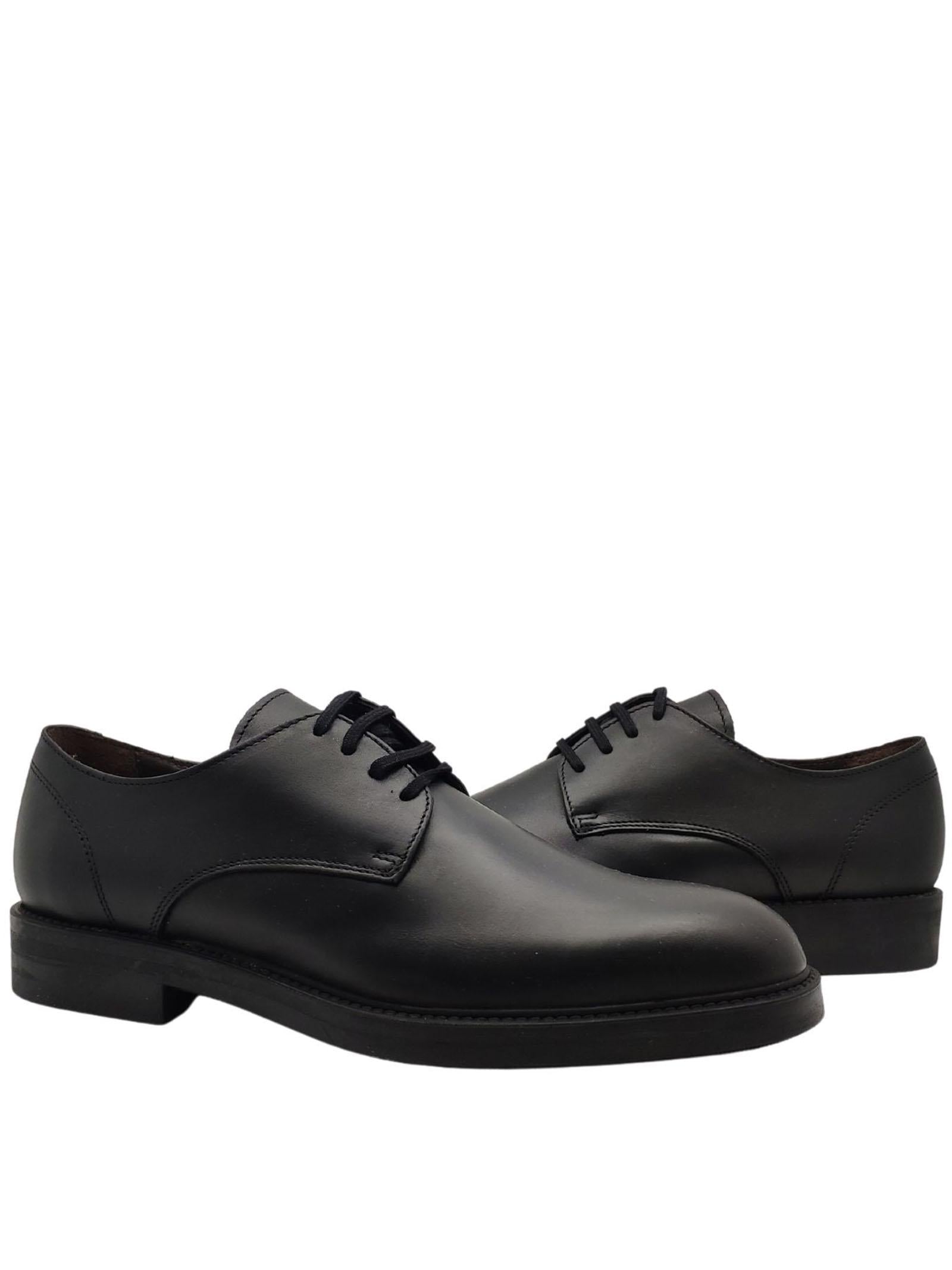 Calzature Uomo Stringate Waterproof in Pelle Nera Opaca con Tomaia Liscia e Fondo in Gomma 51856 01 Florsheim 