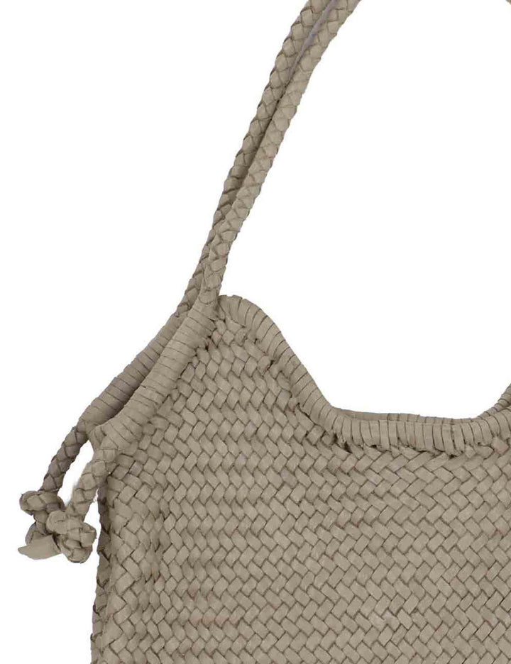 Borse donna in pelle intrecciata sabbia con doppi manici a spalla RBS1101 052 Rehard 