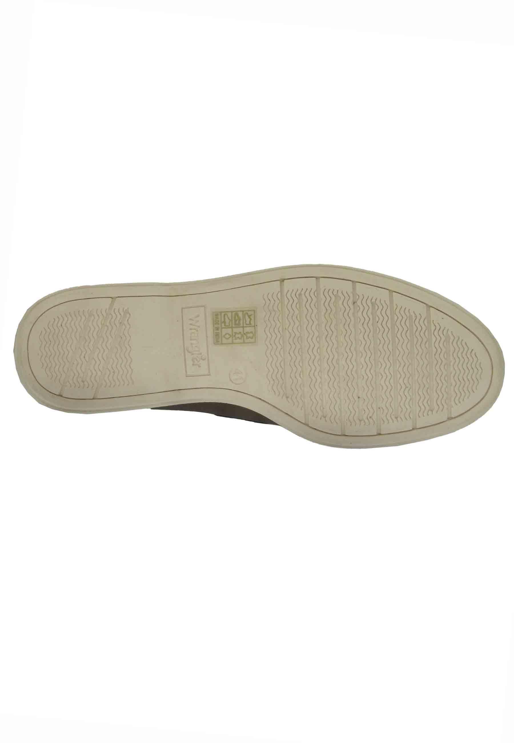 Mocassini barca Baltic uomo in pelle verde kaki e suola bianca WM21160A 036 Wrangler 