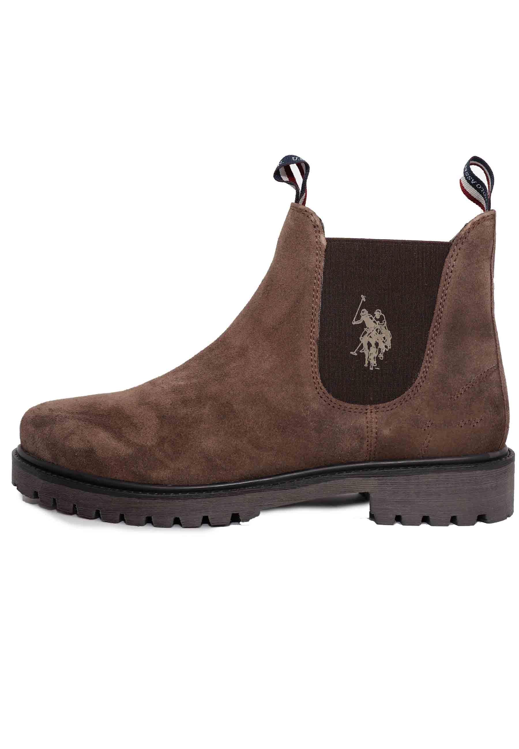 Stivaletti uomo in camoscio marrone suola carrarmato BORAL002D DBR001 U.S. Polo Assn. 