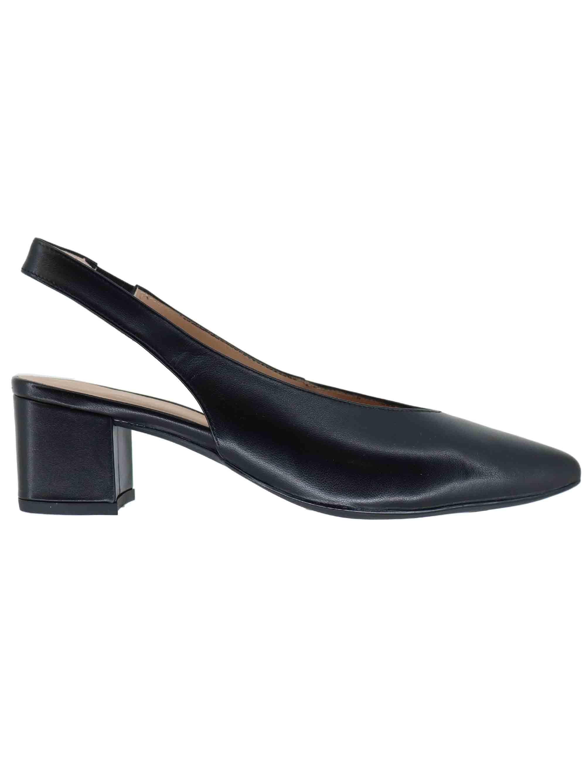 Decollete slingback donna in pelle nera JENSEN NTO_BLACK Unisa 