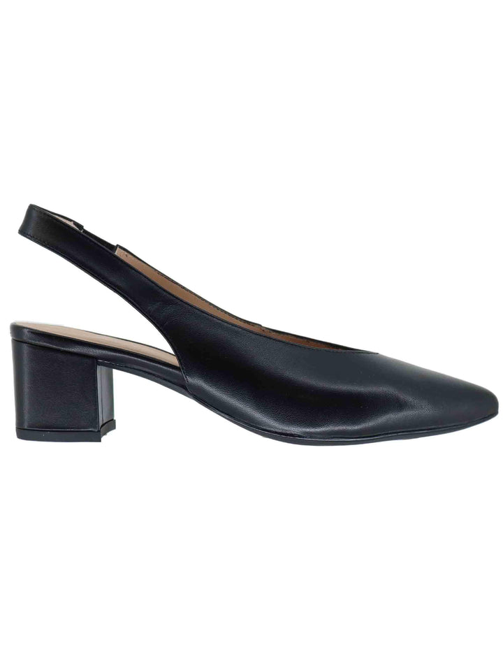 Decollete slingback donna in pelle nera JENSEN NTO_BLACK Unisa 