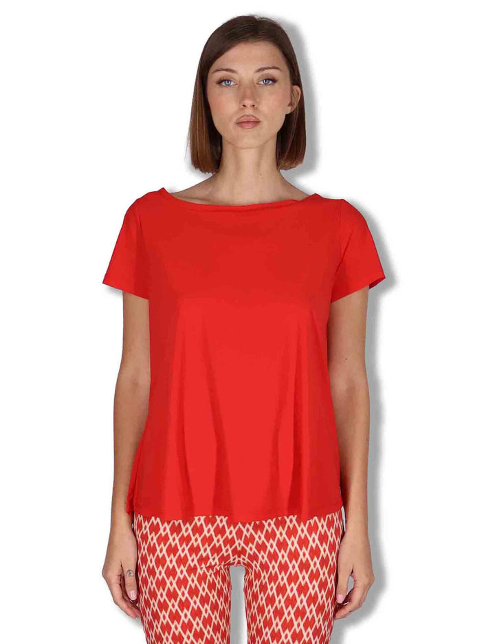 T-Shirt donna Soft in jersey rosso mezza manica JK028170210 30000 Maliparmi 