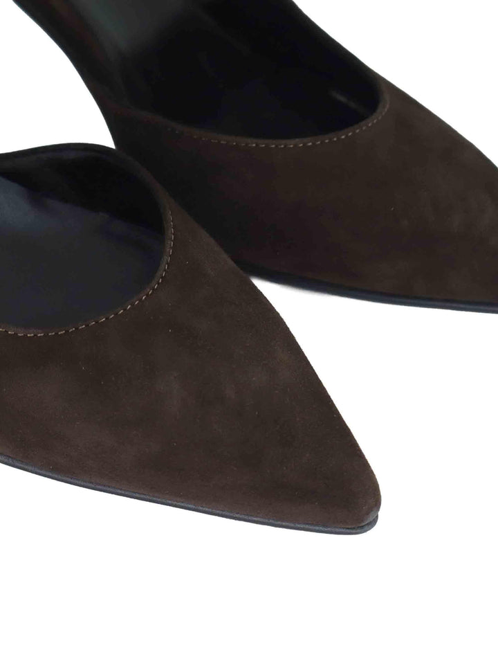 Decollete Mery Jane donna in camsocio marrone tacco alto A102 014 Tattoo 