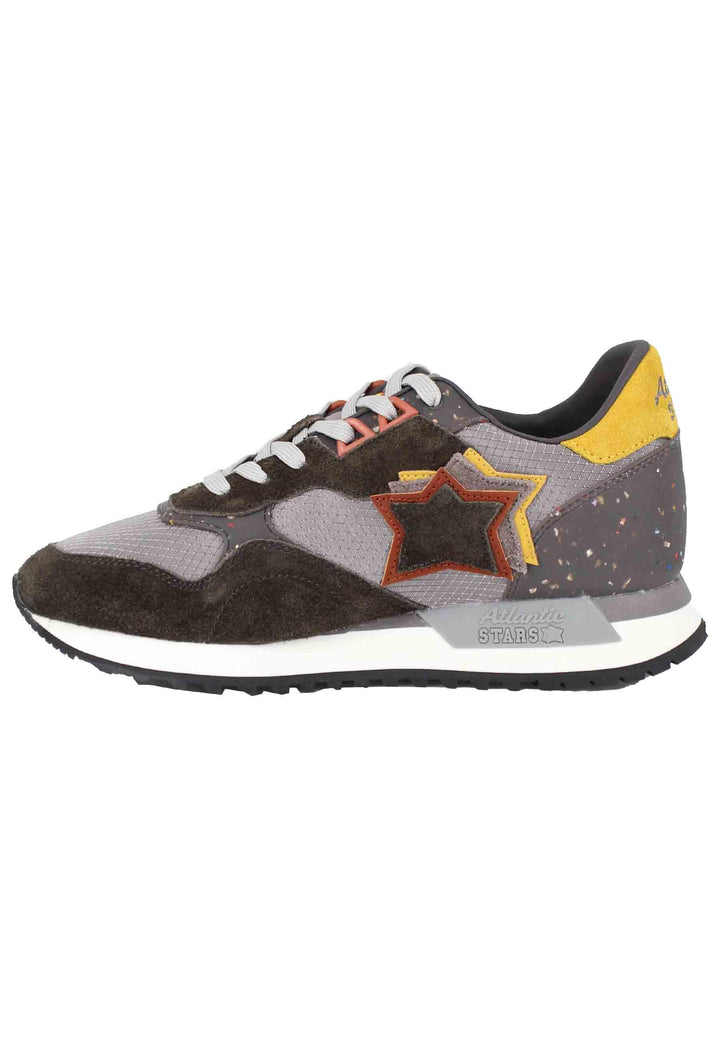 Sneakers Draco uomo in pelle e tessuto grigio con stelle in tinta DRACOC GCFYDR21 Atlantic Star 