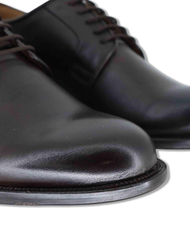Stringate uomo in pelle marrone con suola in cuoio e gomma cucita SPDU603 014 Spatarella 