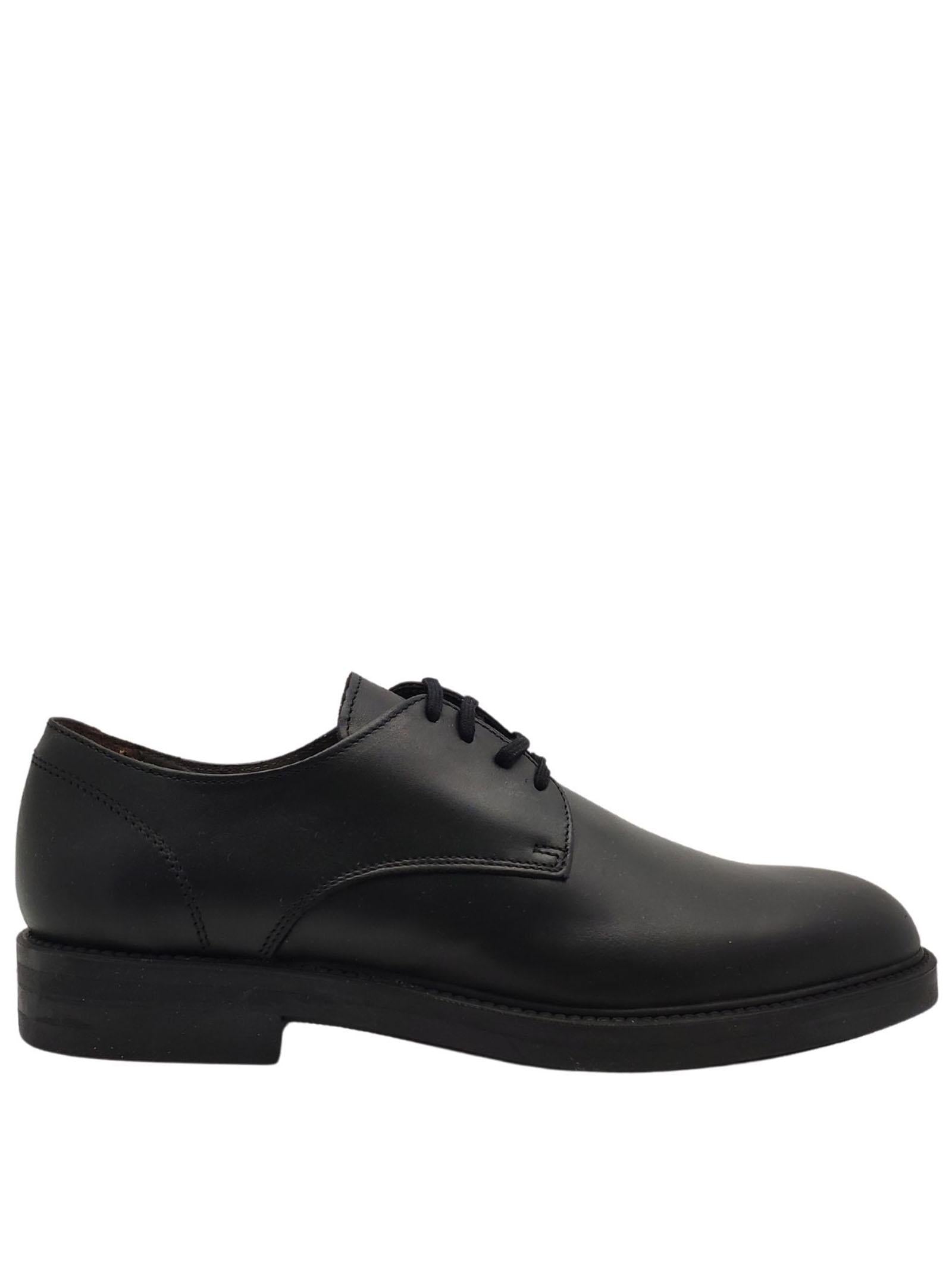 Calzature Uomo Stringate Waterproof in Pelle Nera Opaca con Tomaia Liscia e Fondo in Gomma 51856 01 Florsheim 
