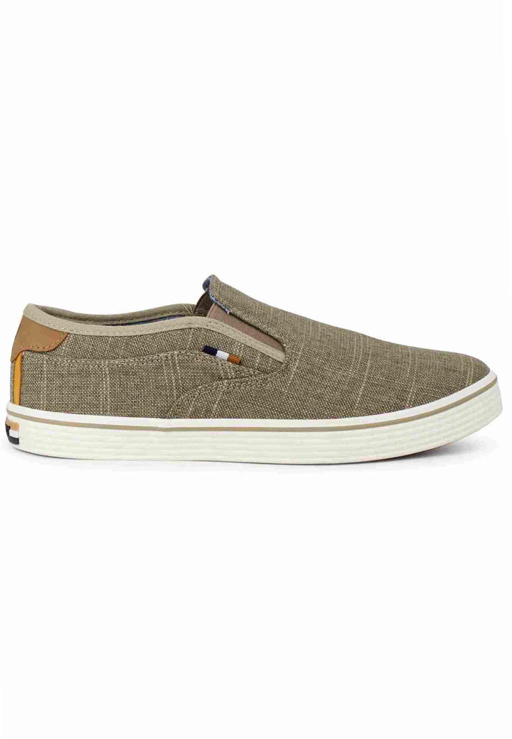 Mocassini uomo Calypso Slip On in tessuto beige con suola in gomma WM31031A 025 Wrangler 