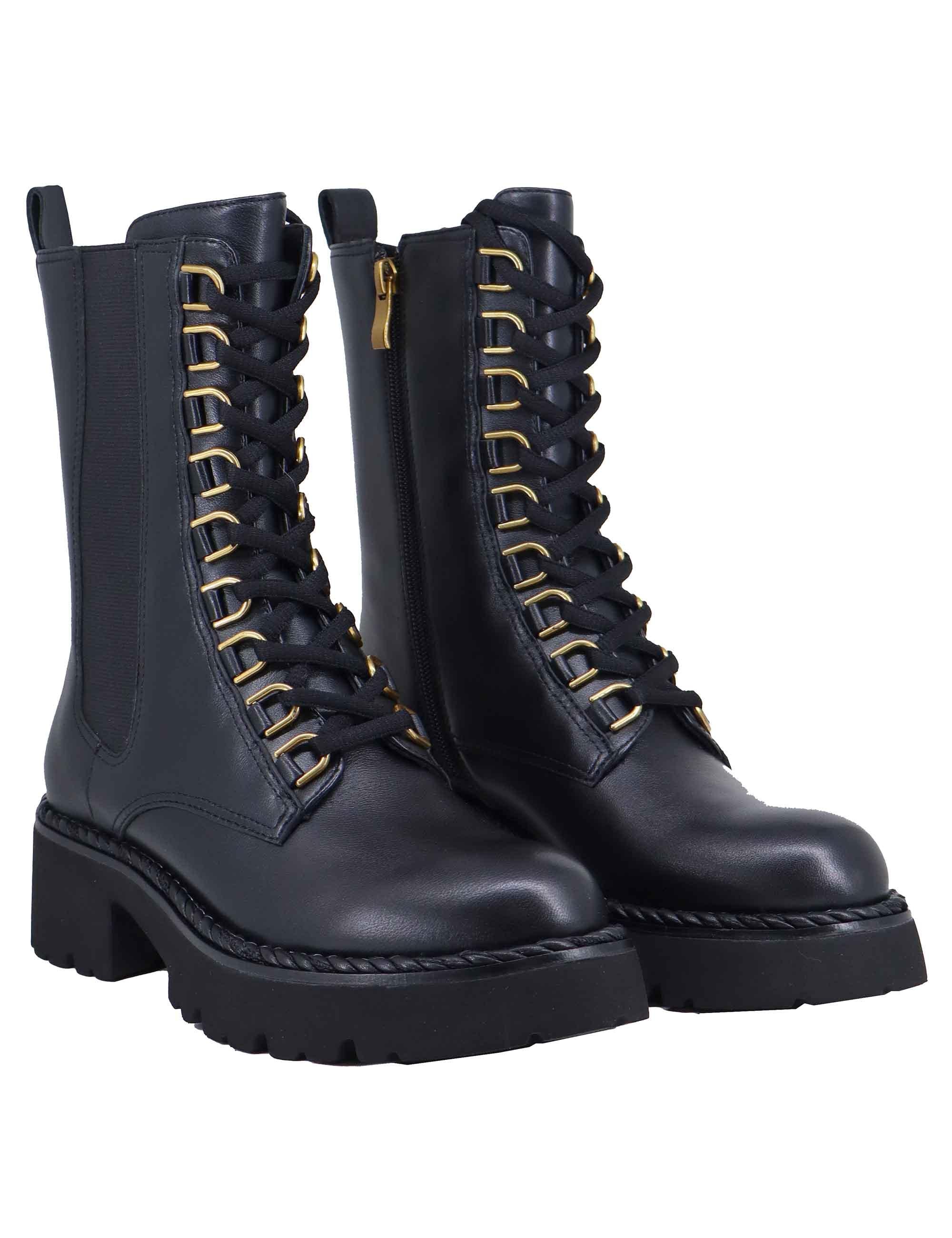 Stivaletti donna stringati in pelle nera BI5003X 001 Bruno Premi 