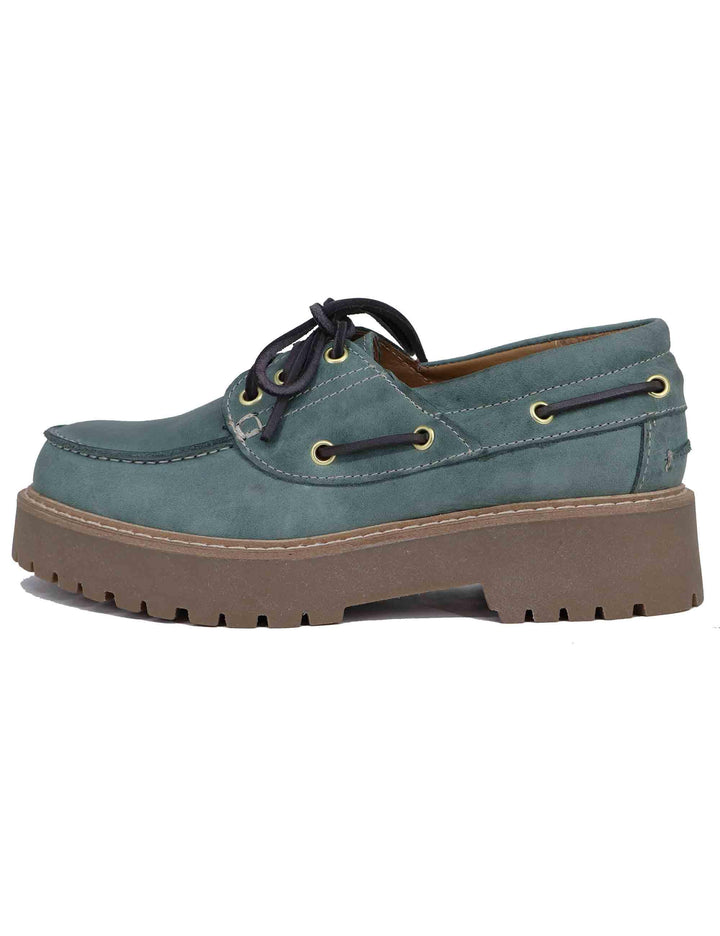 Stringate donna in pelle demin con suola carrarmato SP20 434 Spatarella 