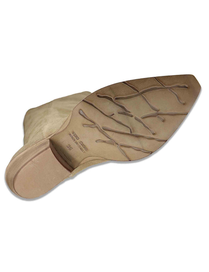 Stivali texani donna in camoscio taupe con tacco medio SPDX220S 029 Spatarella 