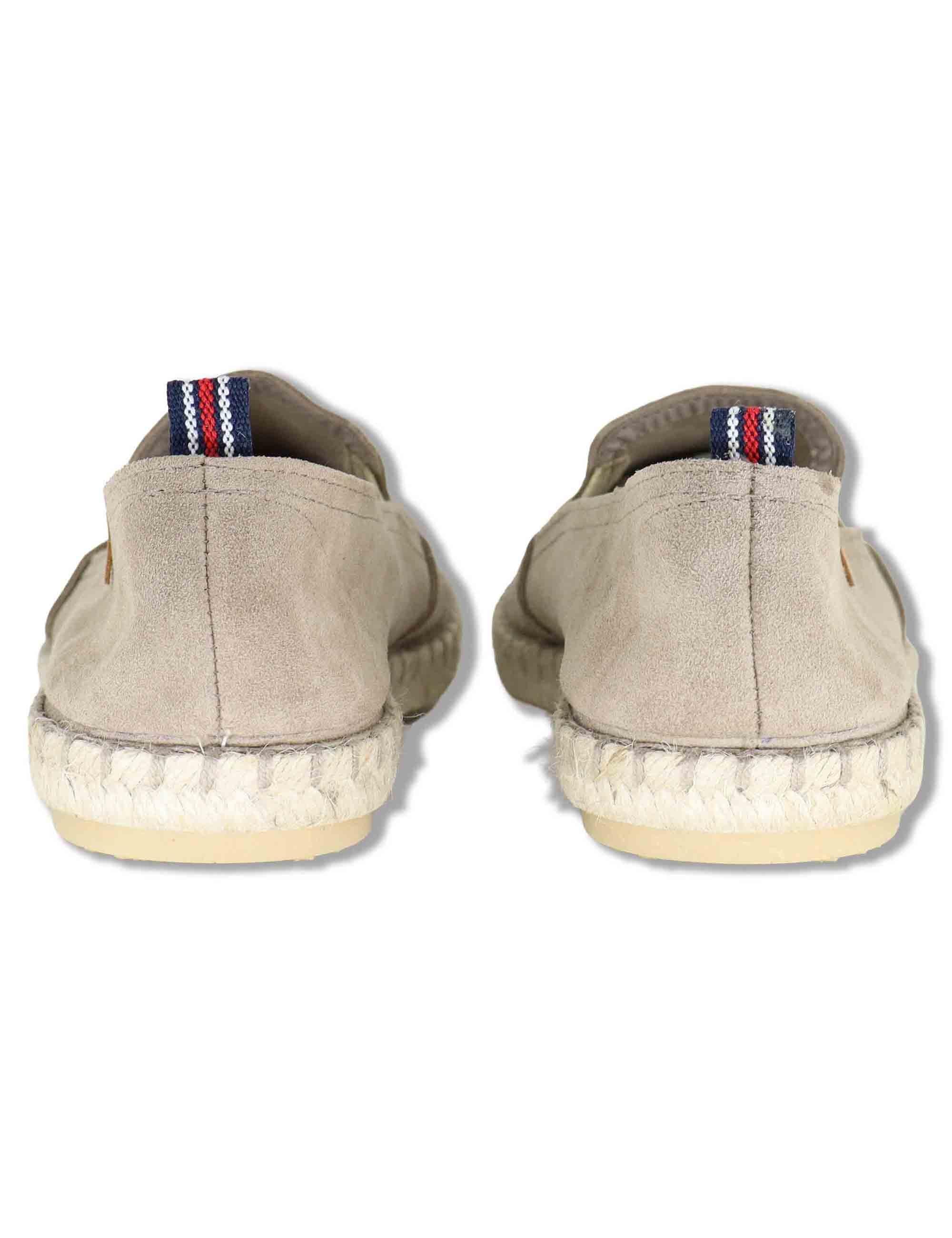 Mocassini espadrillas uomo slip on uomo in camoscio taupe TOM 028 Verbenas 