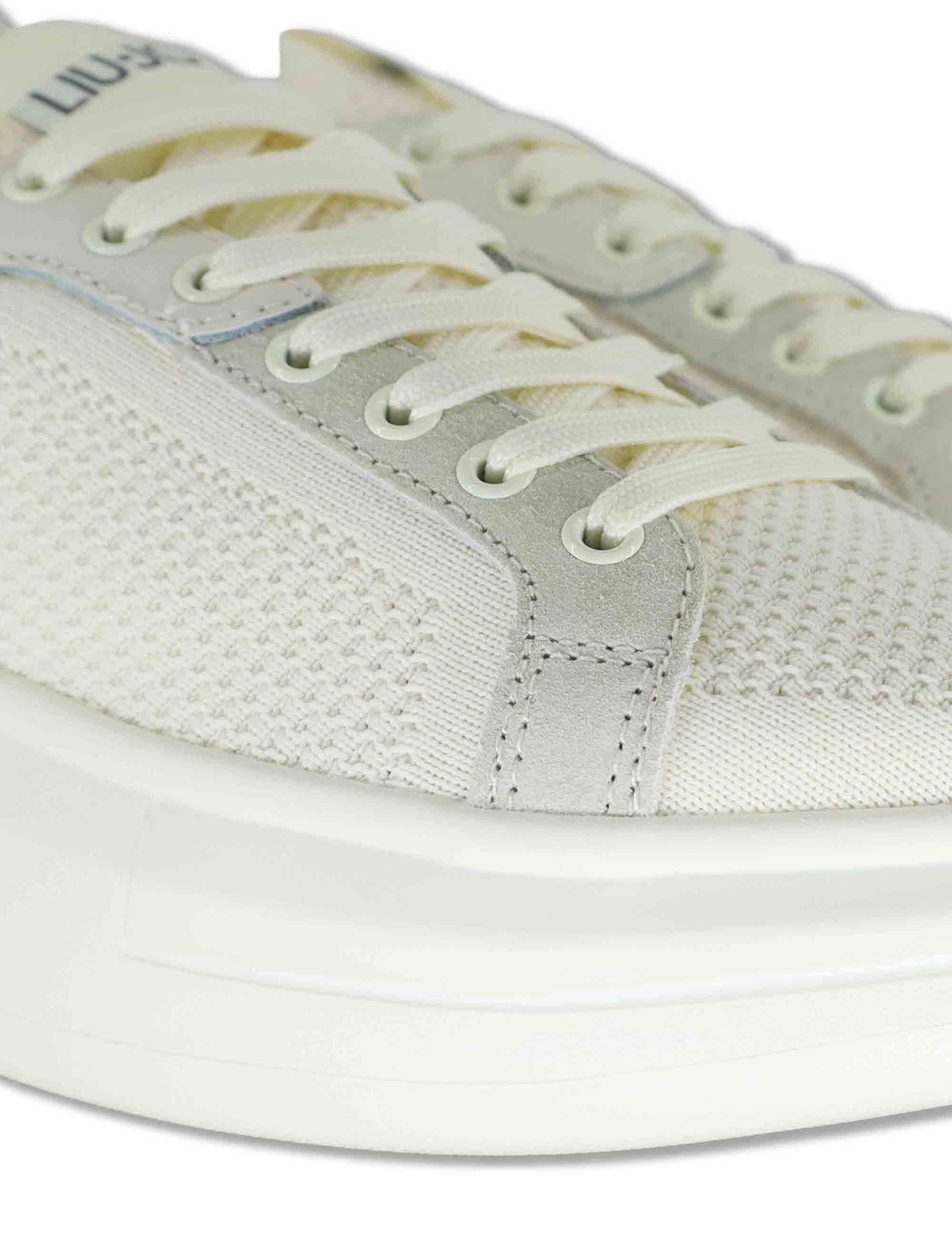 Sneakers uomo in tessuto off white con suola alta in gomma BIG 06 MILK Liu-Jo 